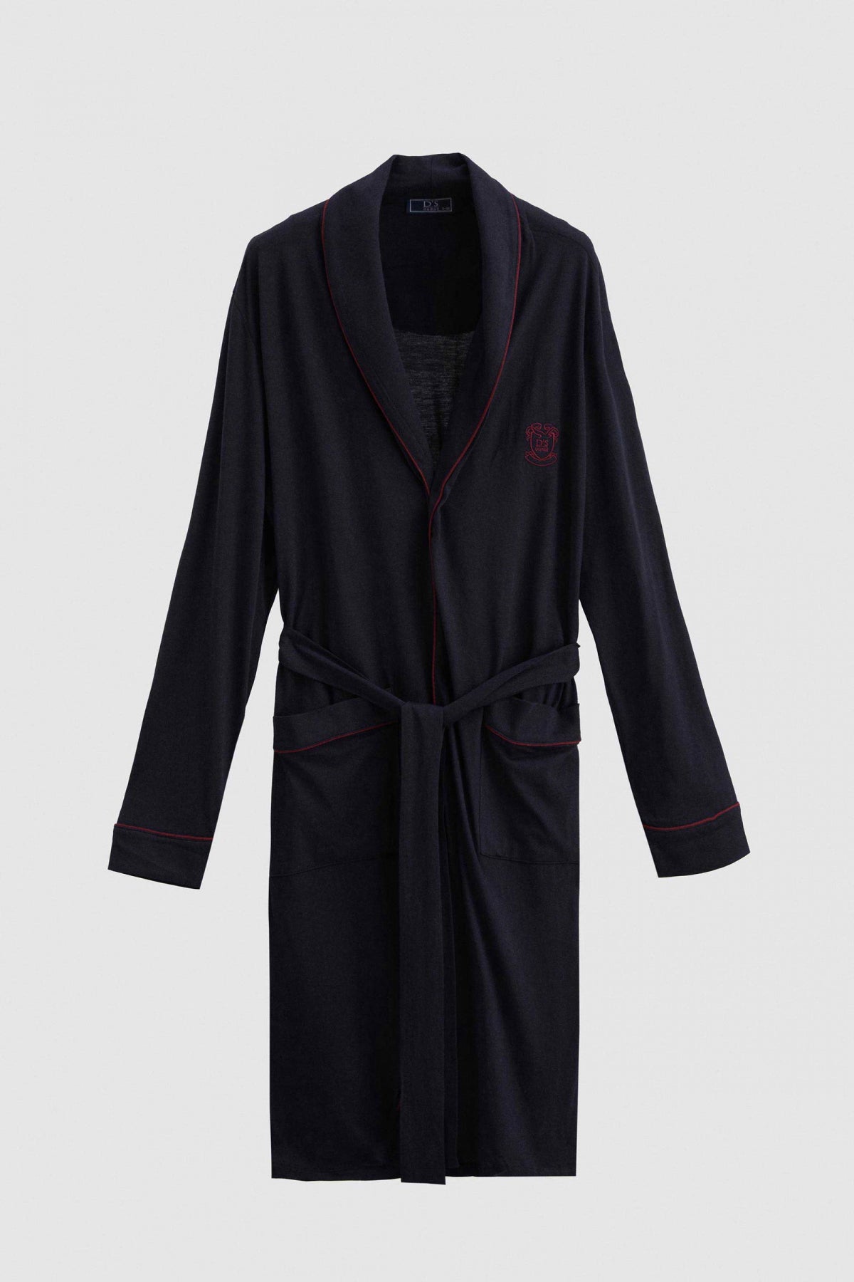 Ds Damat Regular Fit Modal Blend Robe  - Navy Blue