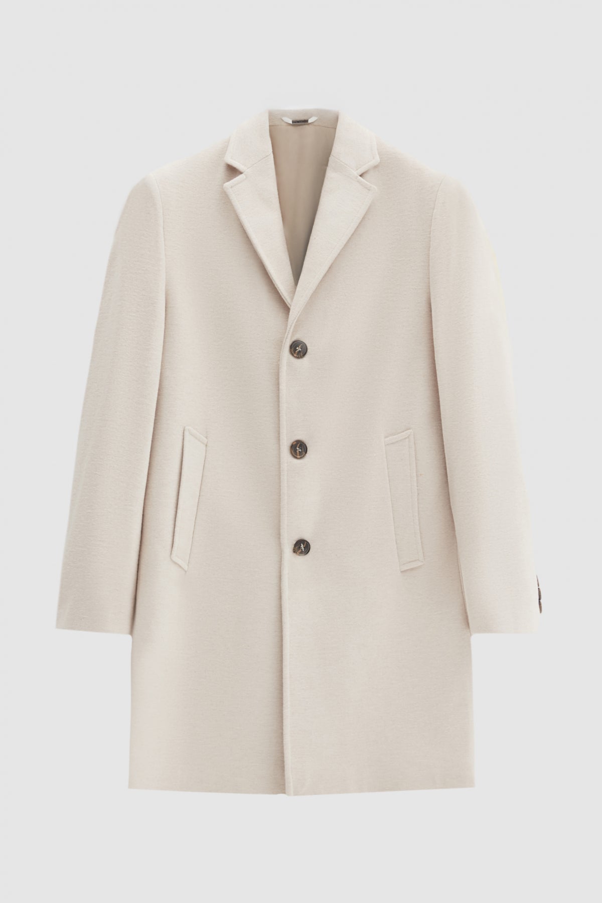 Ds Damat Regular Fit Mono Collar Wool Coat  - Beige