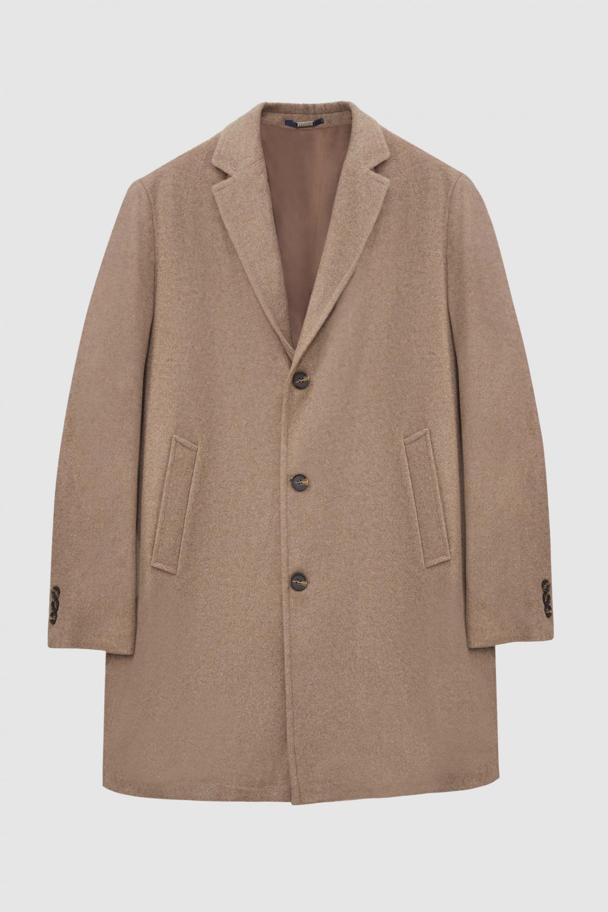 Ds Damat Regular Fit Mono Collar Wool Coat  - Beige