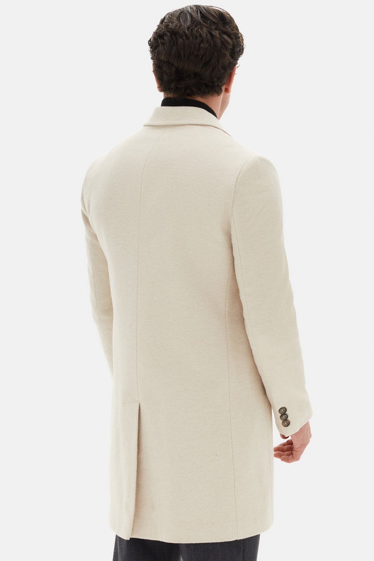Ds Damat Regular Fit Mono Collar Wool Coat  - Beige