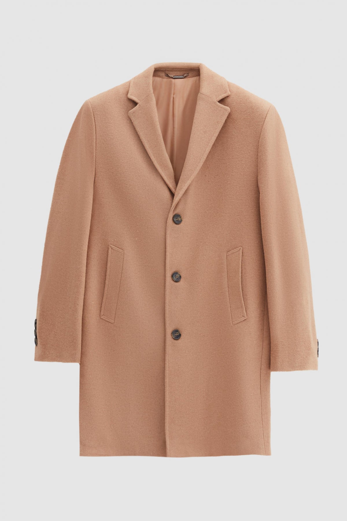 Ds Damat Regular Fit Mono Collar Wool Coat  - Beige