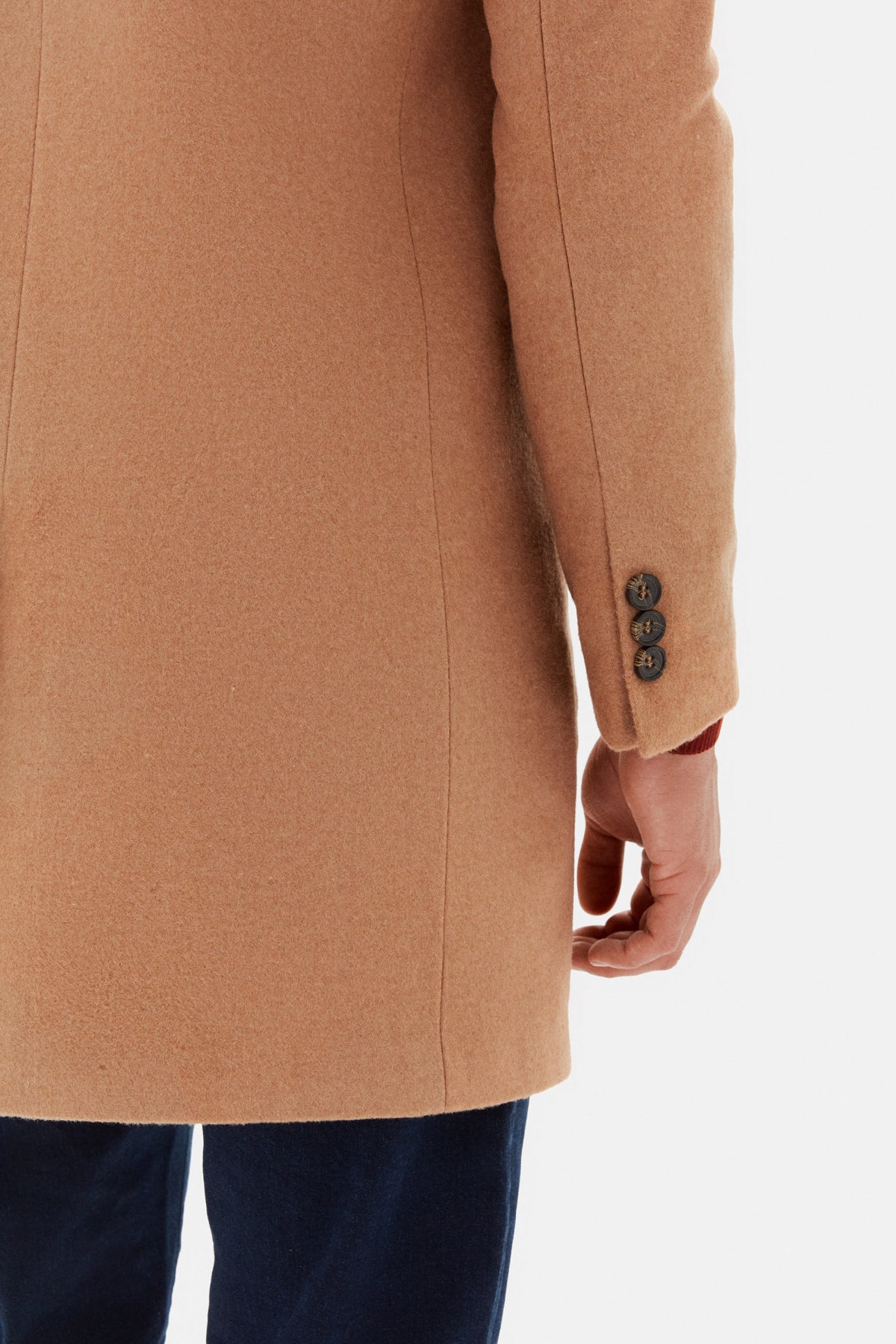 Ds Damat Regular Fit Mono Collar Wool Coat  - Beige