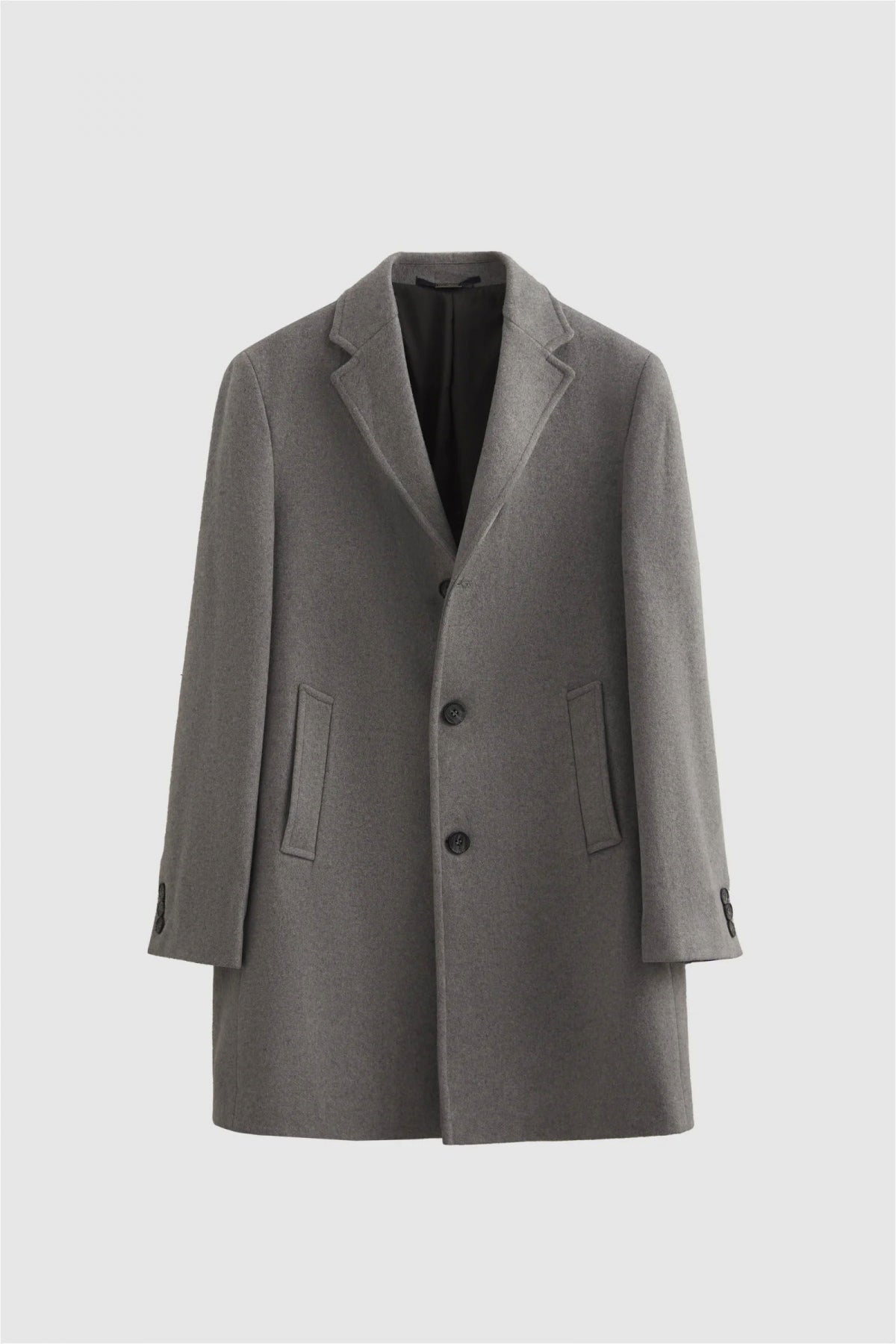 Ds Damat Regular Fit Mono Collar Wool Coat  - Gray