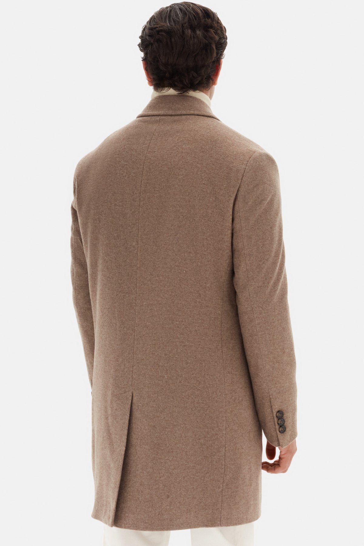 Ds Damat Regular Fit Mono Collar Wool Coat  - Taupe