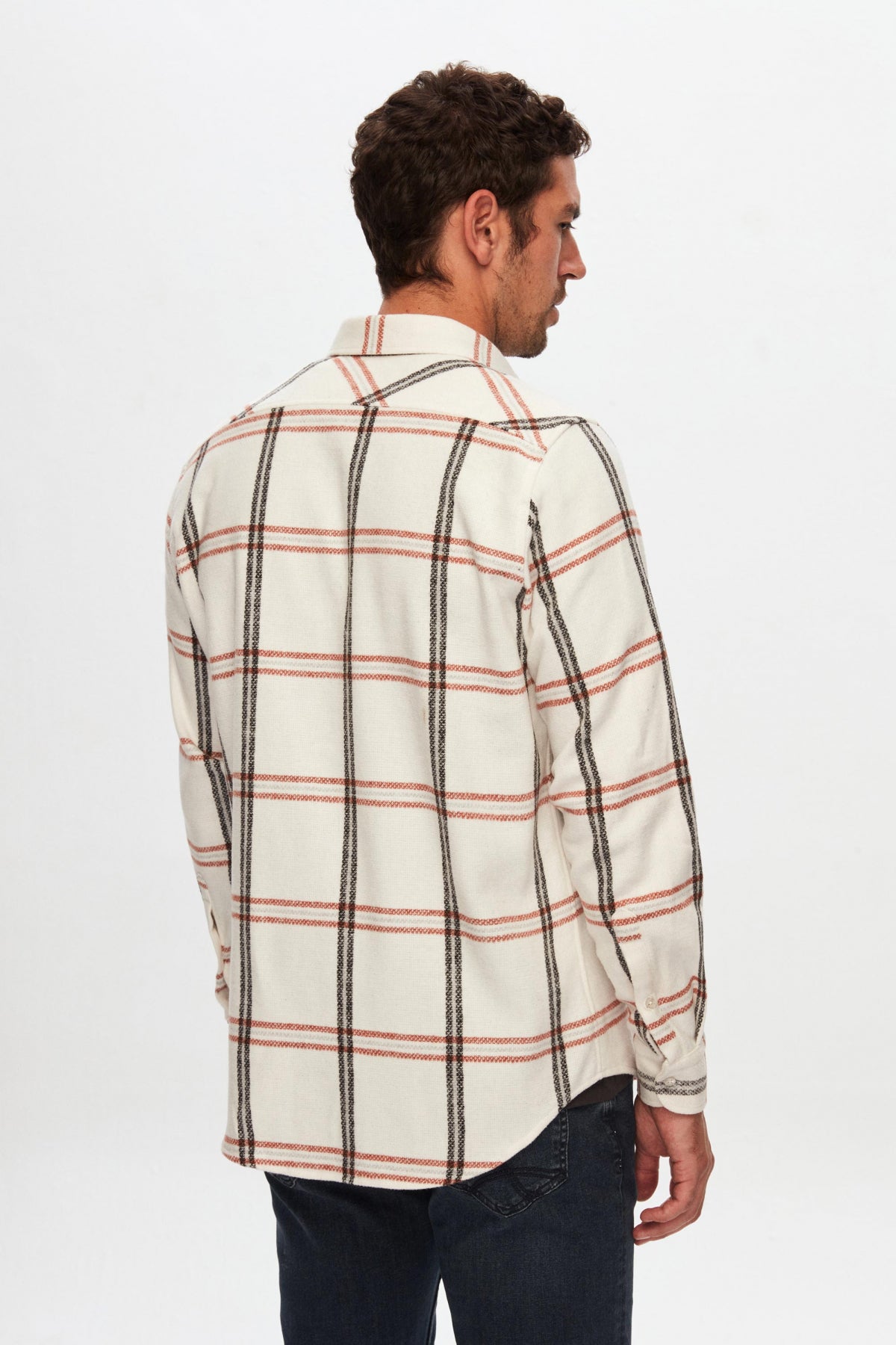 Ds Damat Regular Fit Plaid Lumberjack Shirt  - Ecru