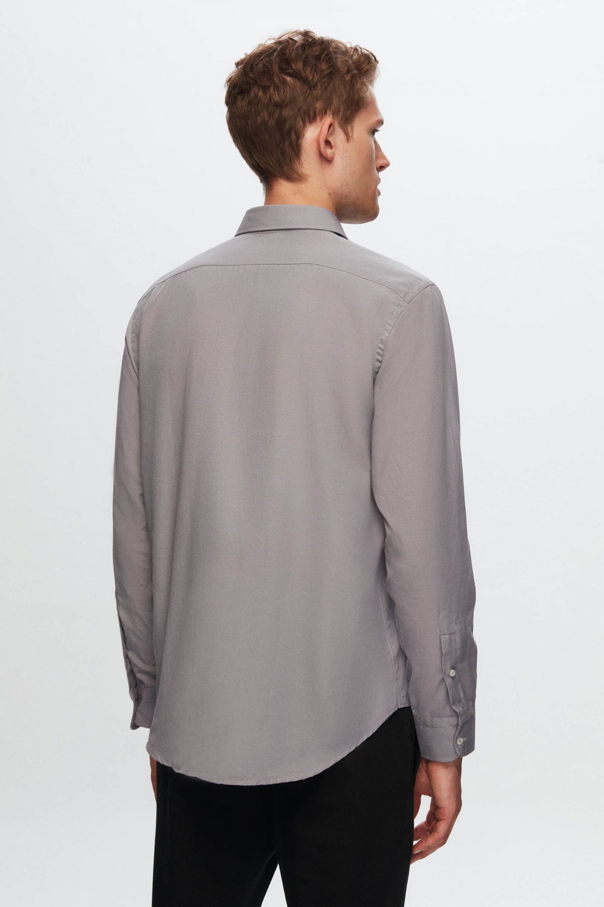 Ds Damat Regular Fit Plain Shirt  - Gray