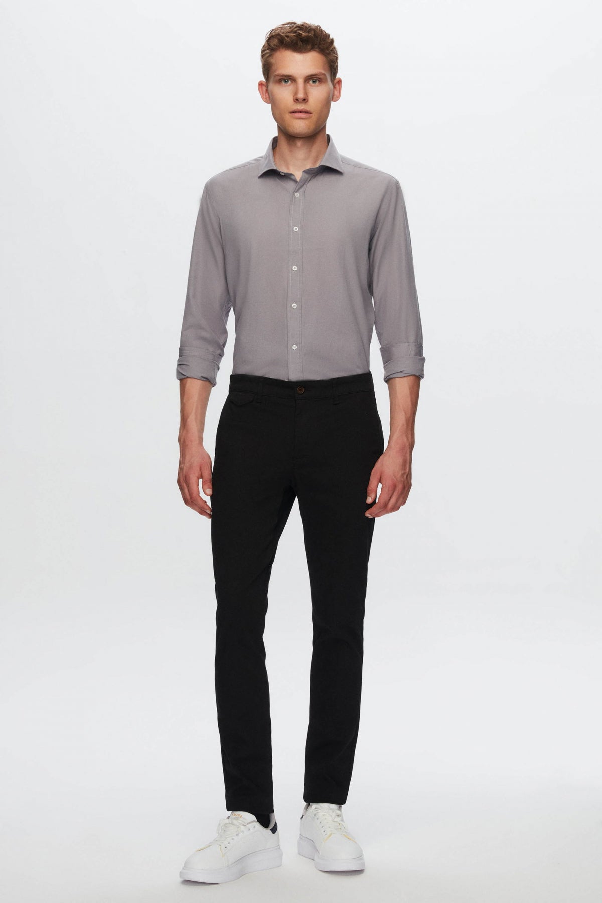Ds Damat Regular Fit Plain Shirt  - Gray