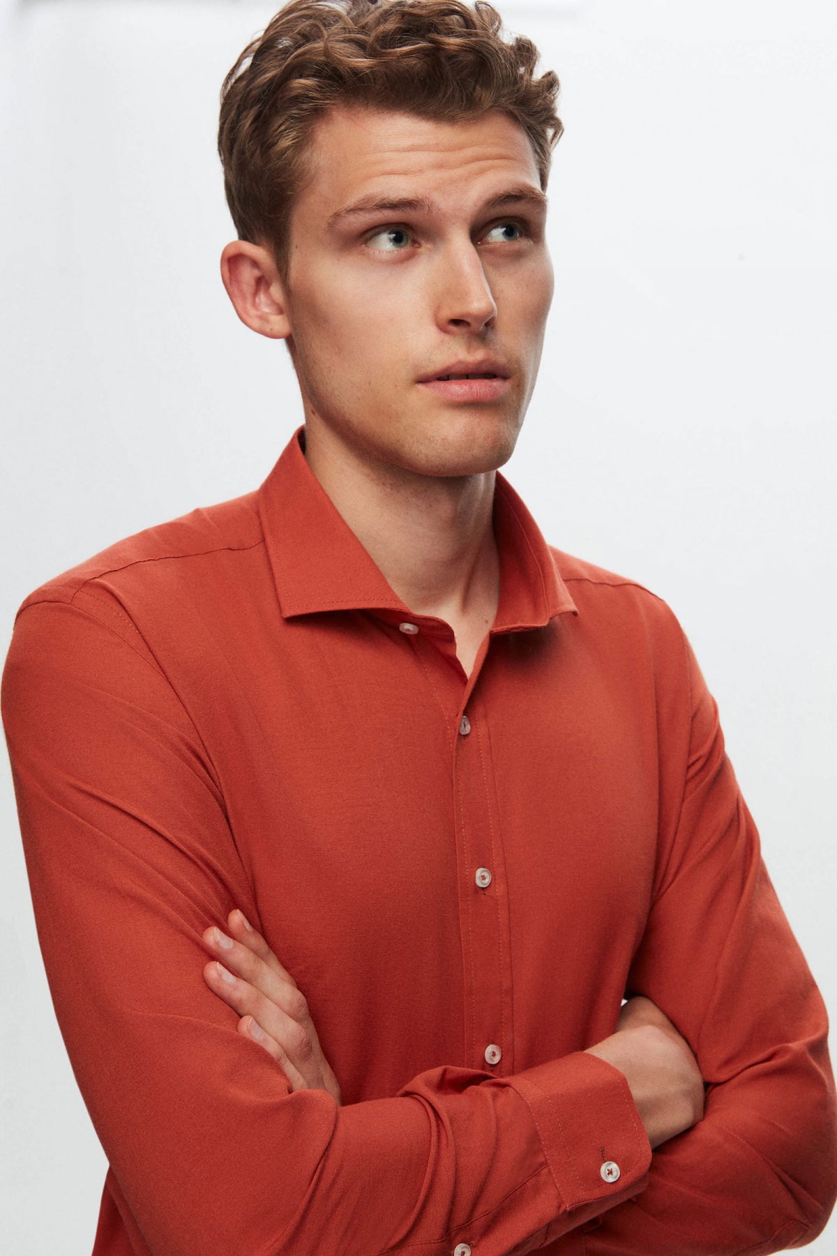 Ds Damat Regular Fit Plain Shirt  - Orange