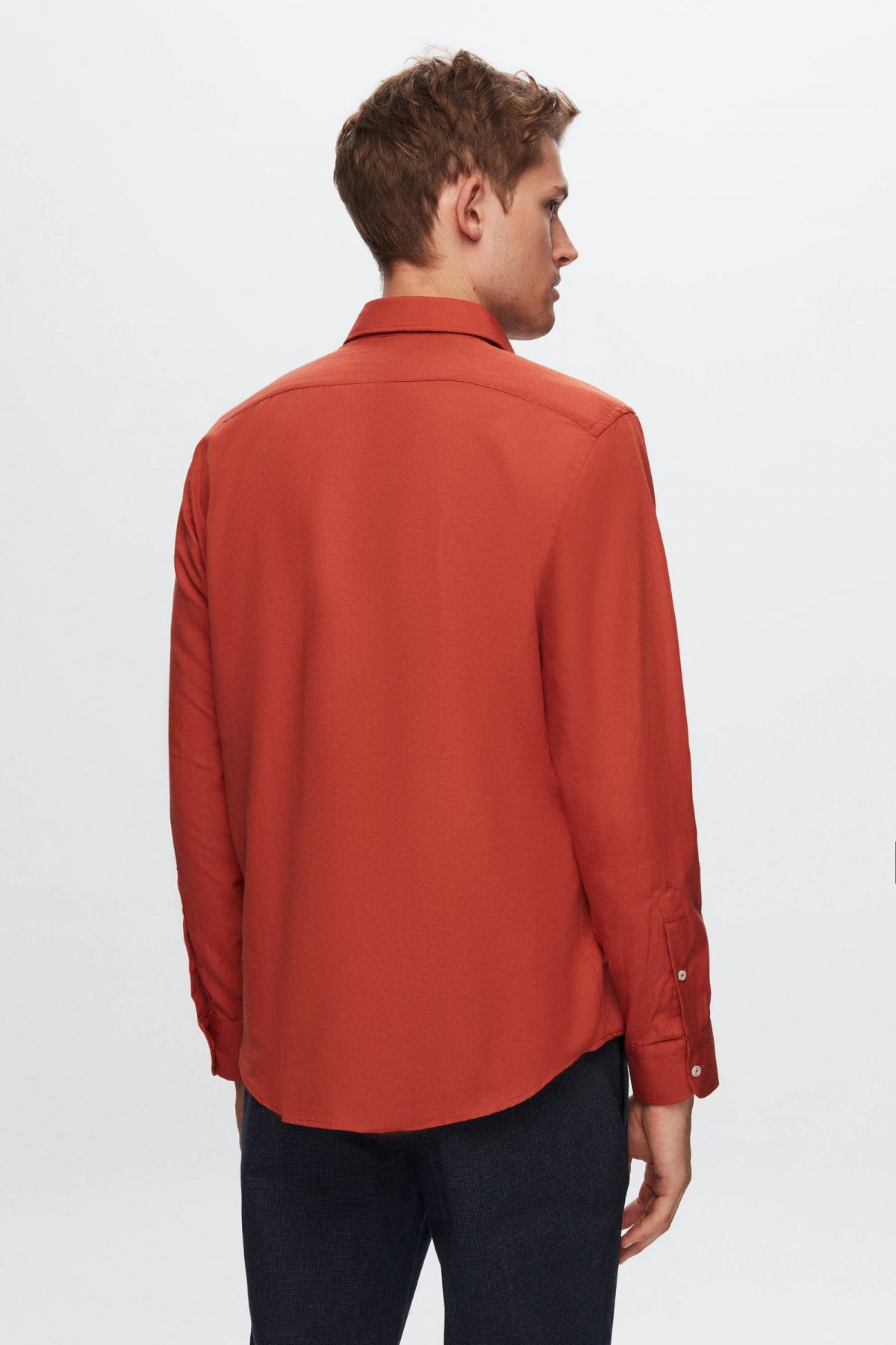 Ds Damat Regular Fit Plain Shirt  - Orange