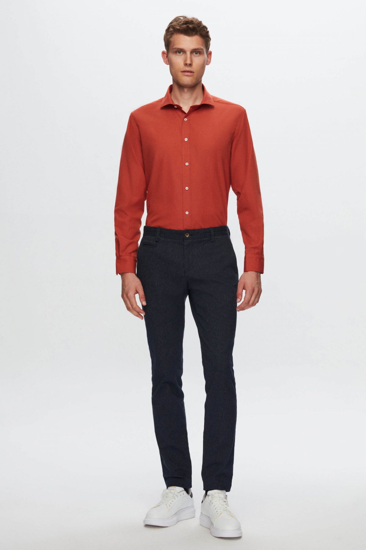Ds Damat Regular Fit Plain Shirt  - Orange
