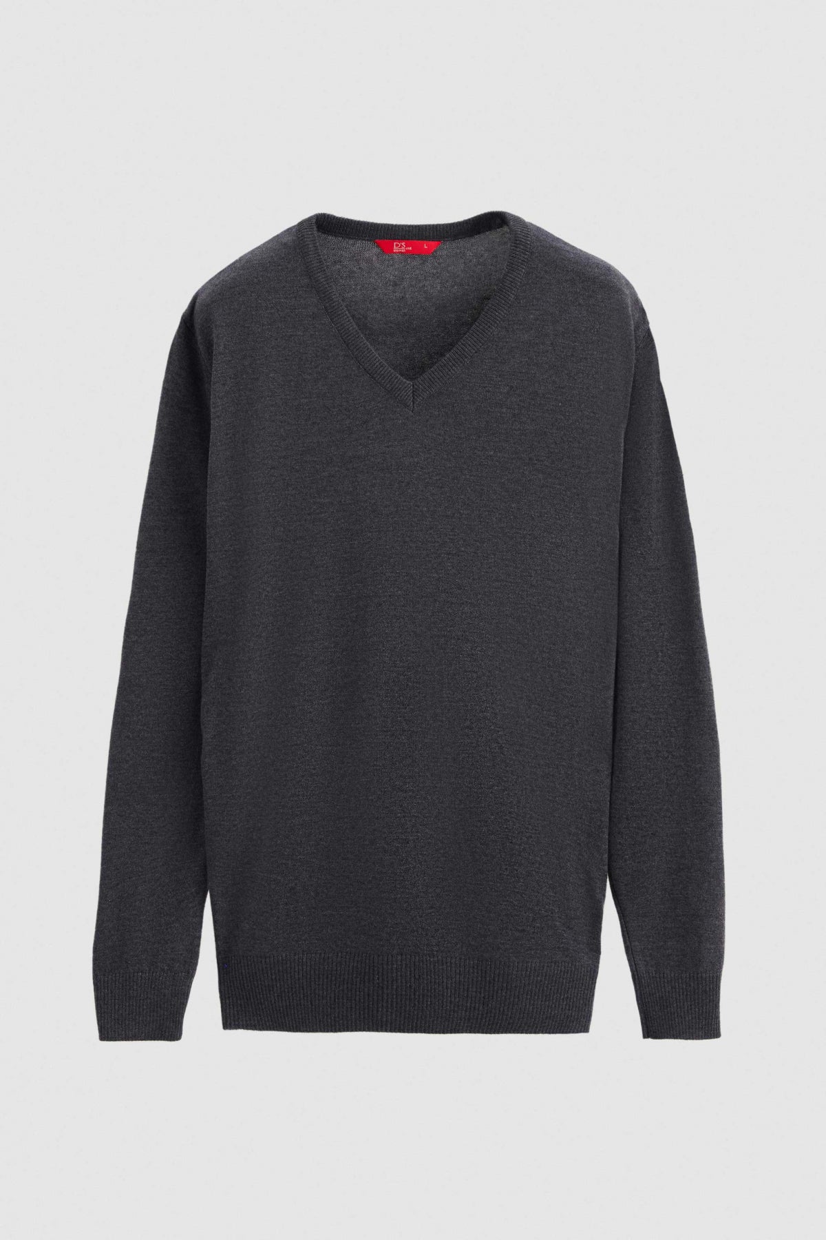 Ds Damat Regular Fit Plain V-Neck Knit Sweater  - Anthracite