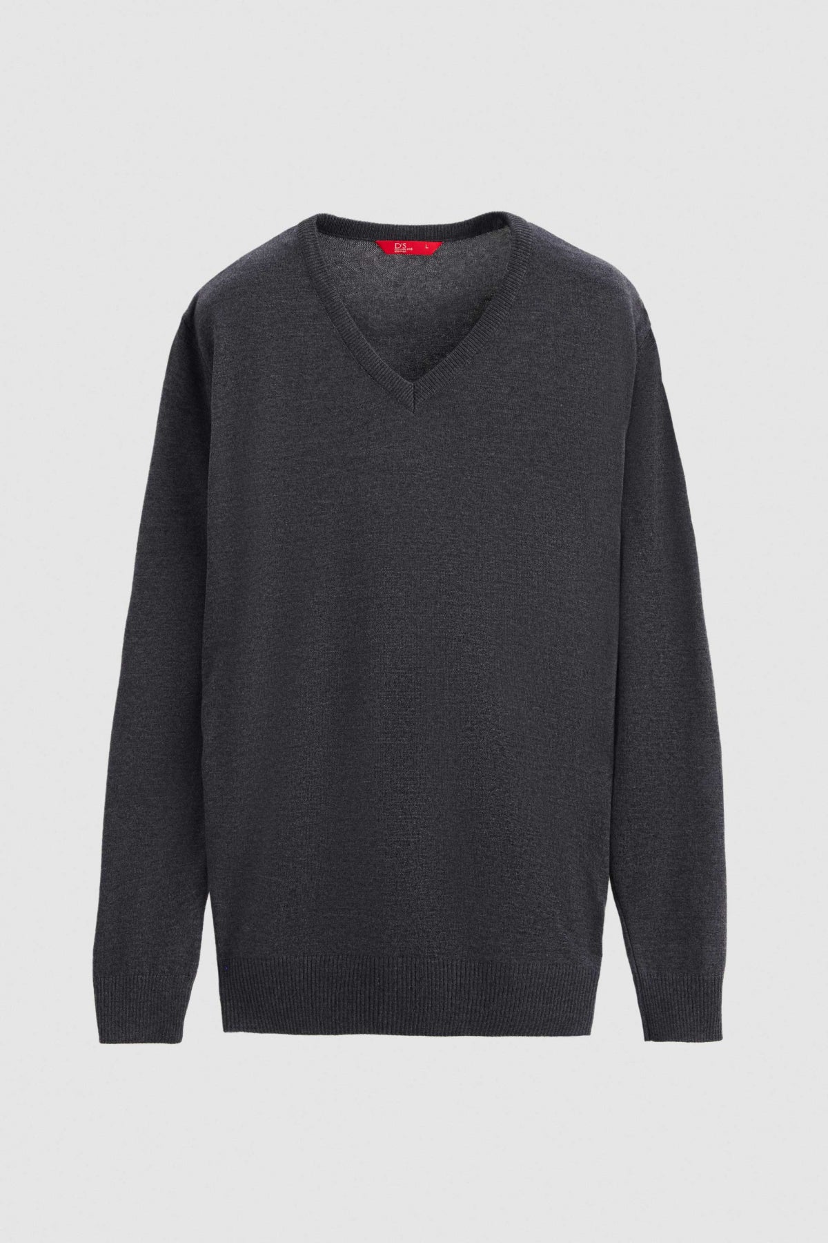 Ds Damat Regular Fit Plain V-Neck Knit Sweater  - Anthracite