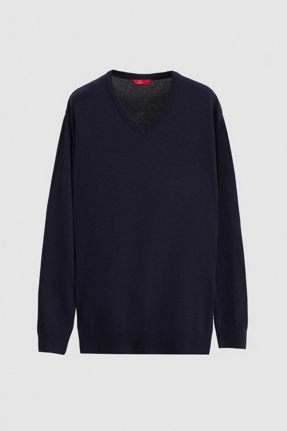 Ds Damat Regular Fit Plain V-Neck Knit Sweater  - Navy Blue