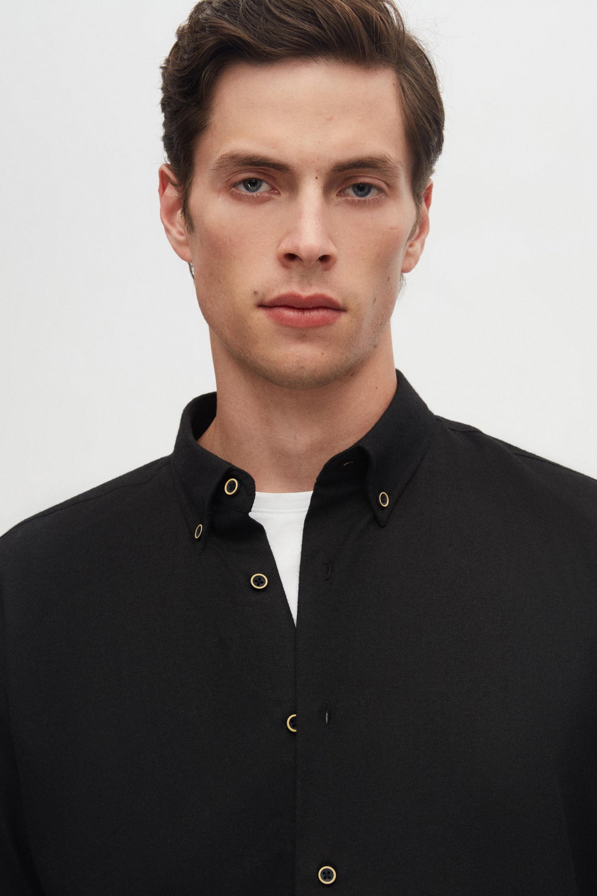 Ds Damat Regular Fit Plain Winter Flannel Shirt  - Black
