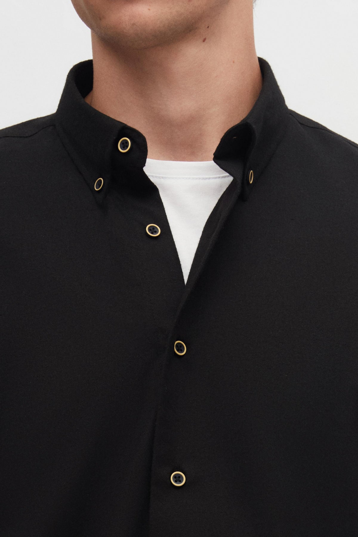 Ds Damat Regular Fit Plain Winter Flannel Shirt  - Black