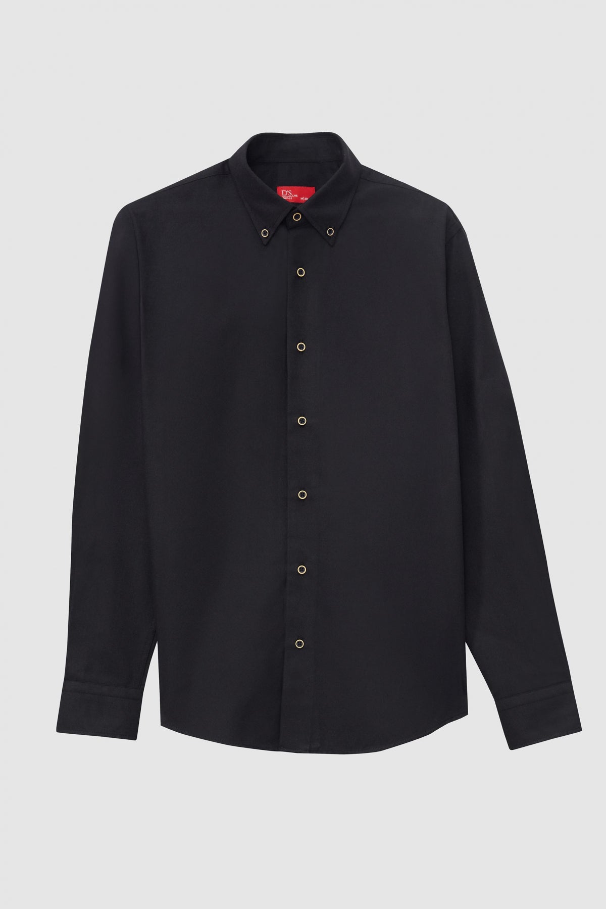 Ds Damat Regular Fit Plain Winter Flannel Shirt  - Black