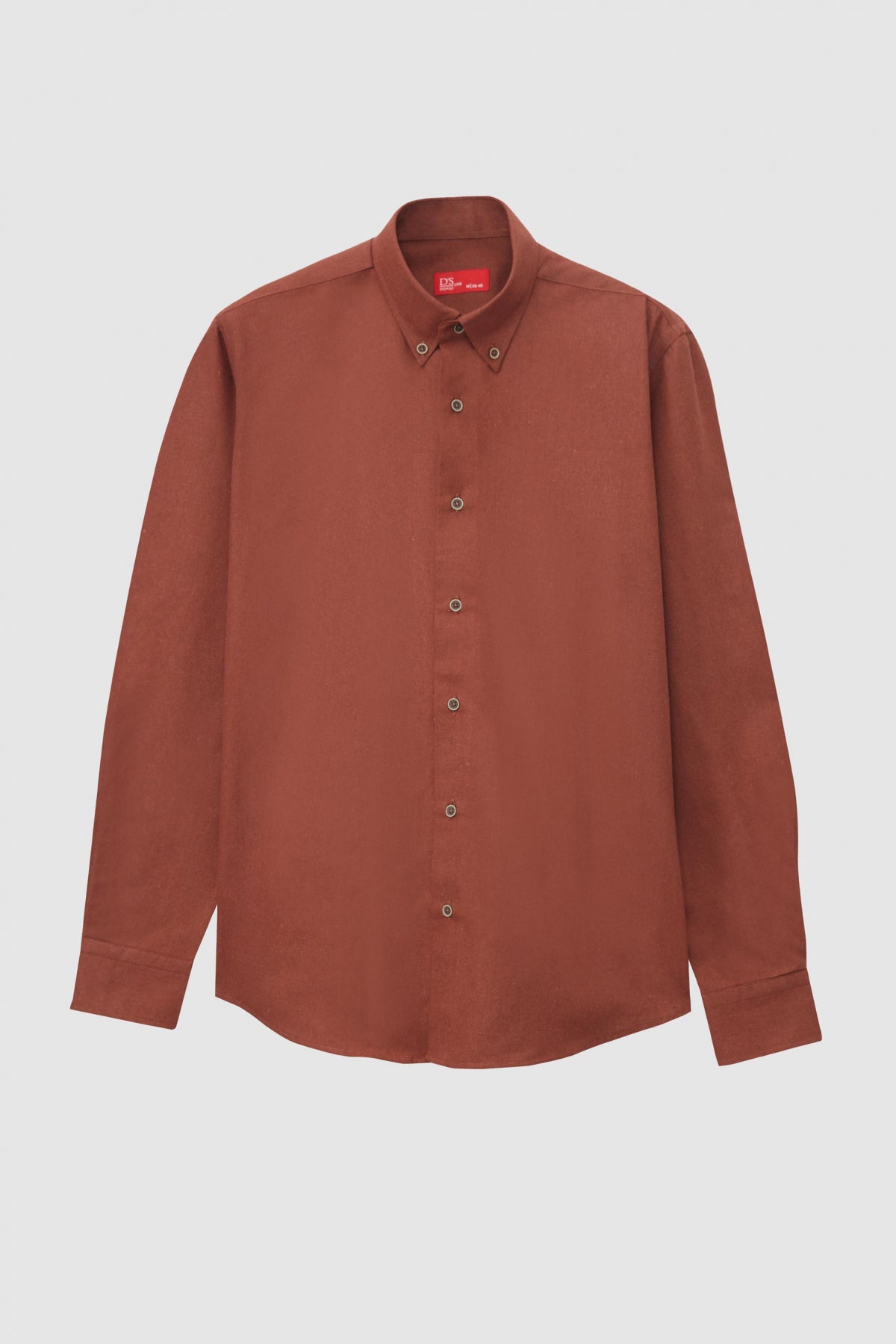 Ds Damat Regular Fit Plain Winter Flannel Shirt  - Brown