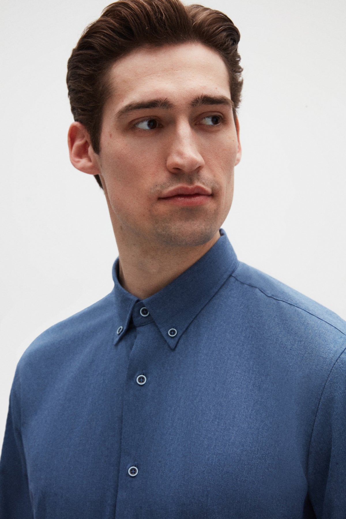 Ds Damat Regular Fit Plain Winter Flannel Shirt  - Indigo