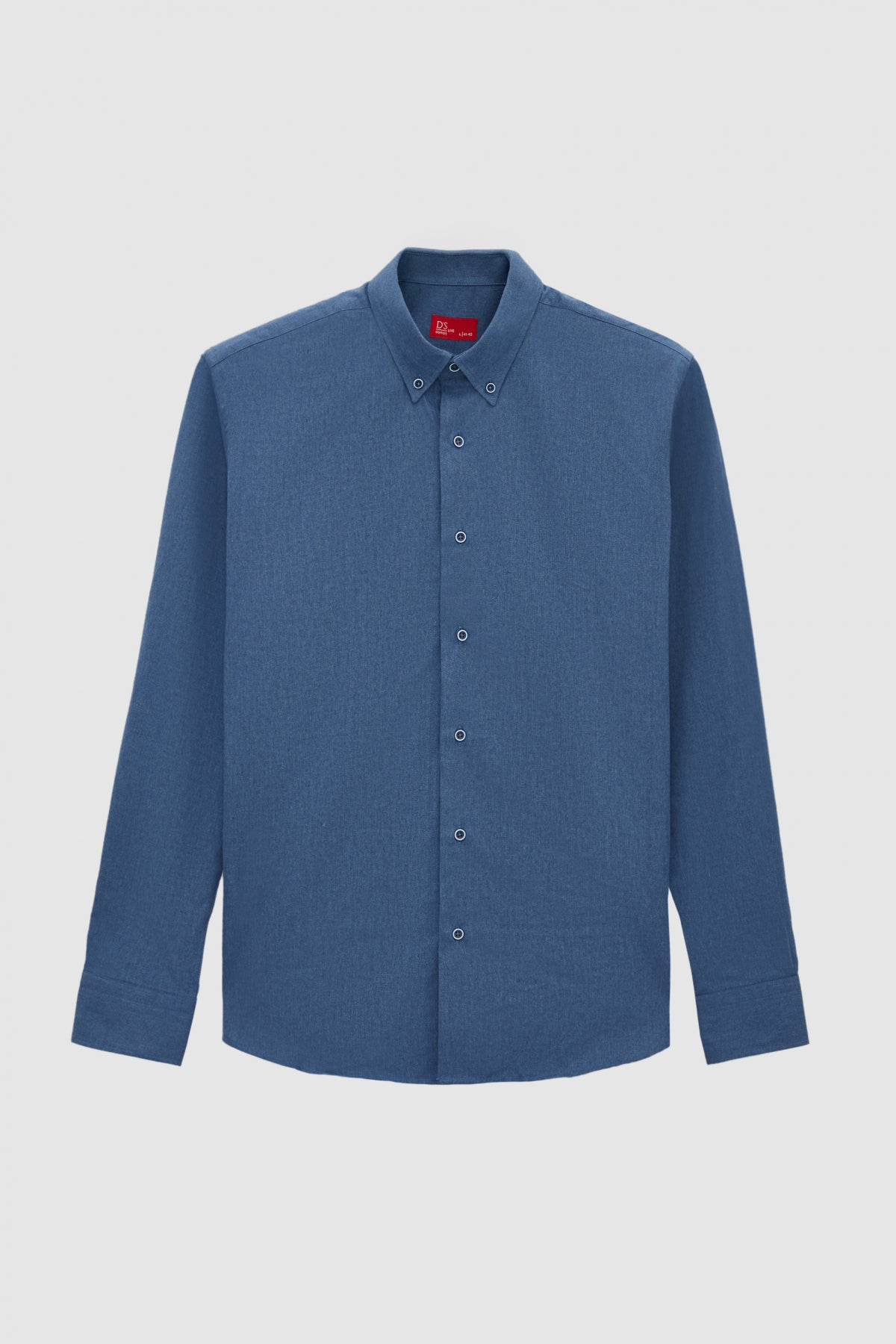 Ds Damat Regular Fit Plain Winter Flannel Shirt  - Indigo
