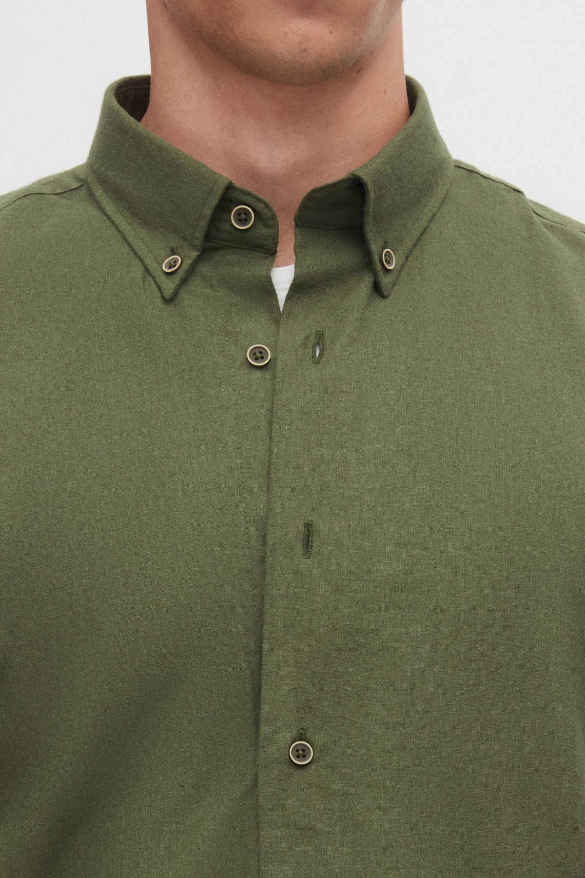 Ds Damat Regular Fit Plain Winter Flannel Shirt  - Khaki