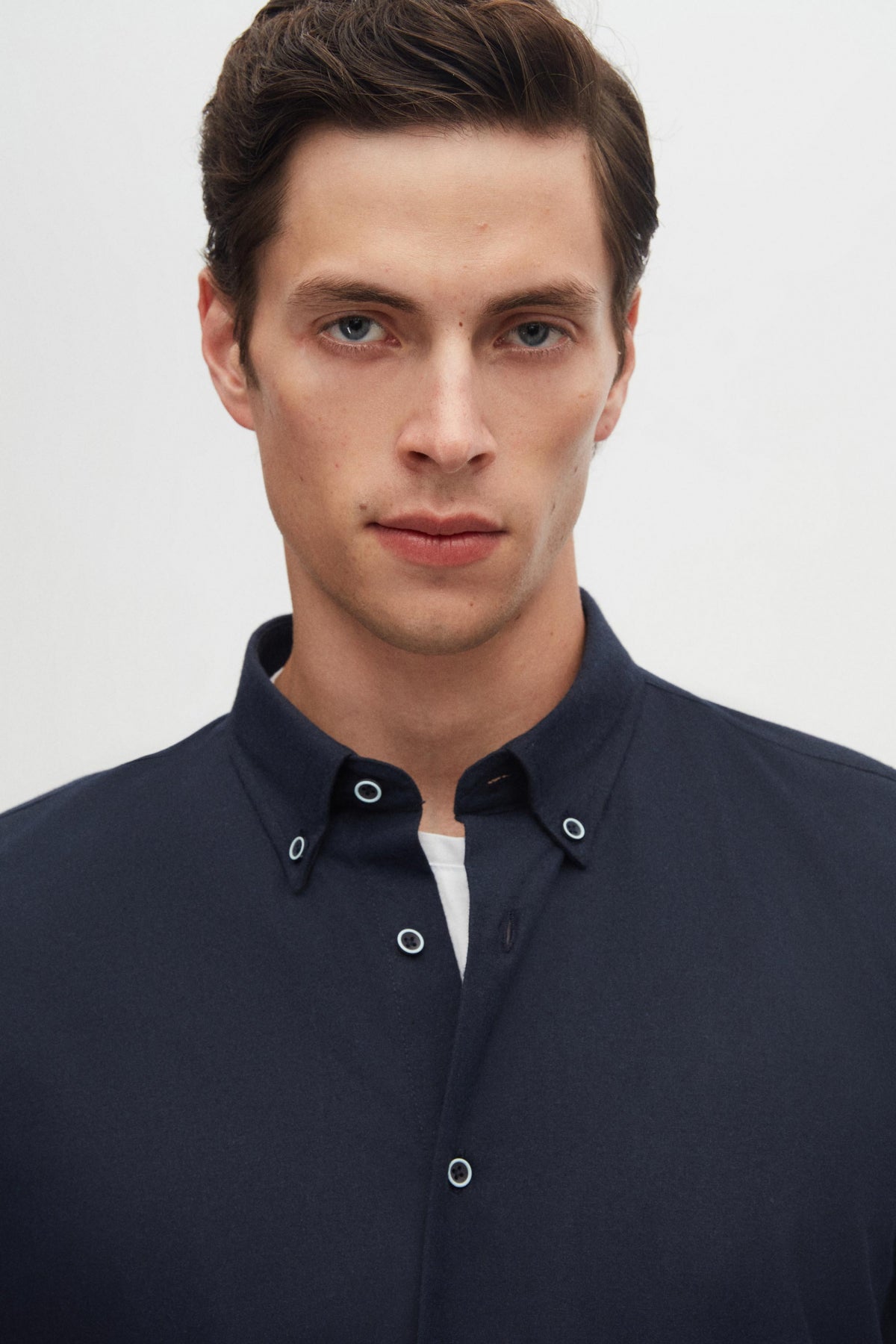 Ds Damat Regular Fit Plain Winter Flannel Shirt  - Navy Blue