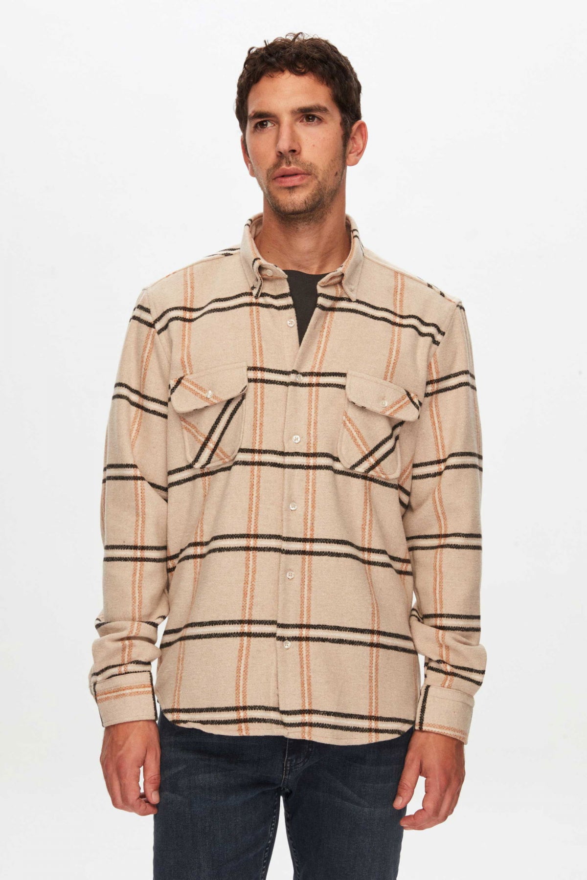 Ds Damat Regular Fit T-Shirt-Lumberjack Shirt  - Brown
