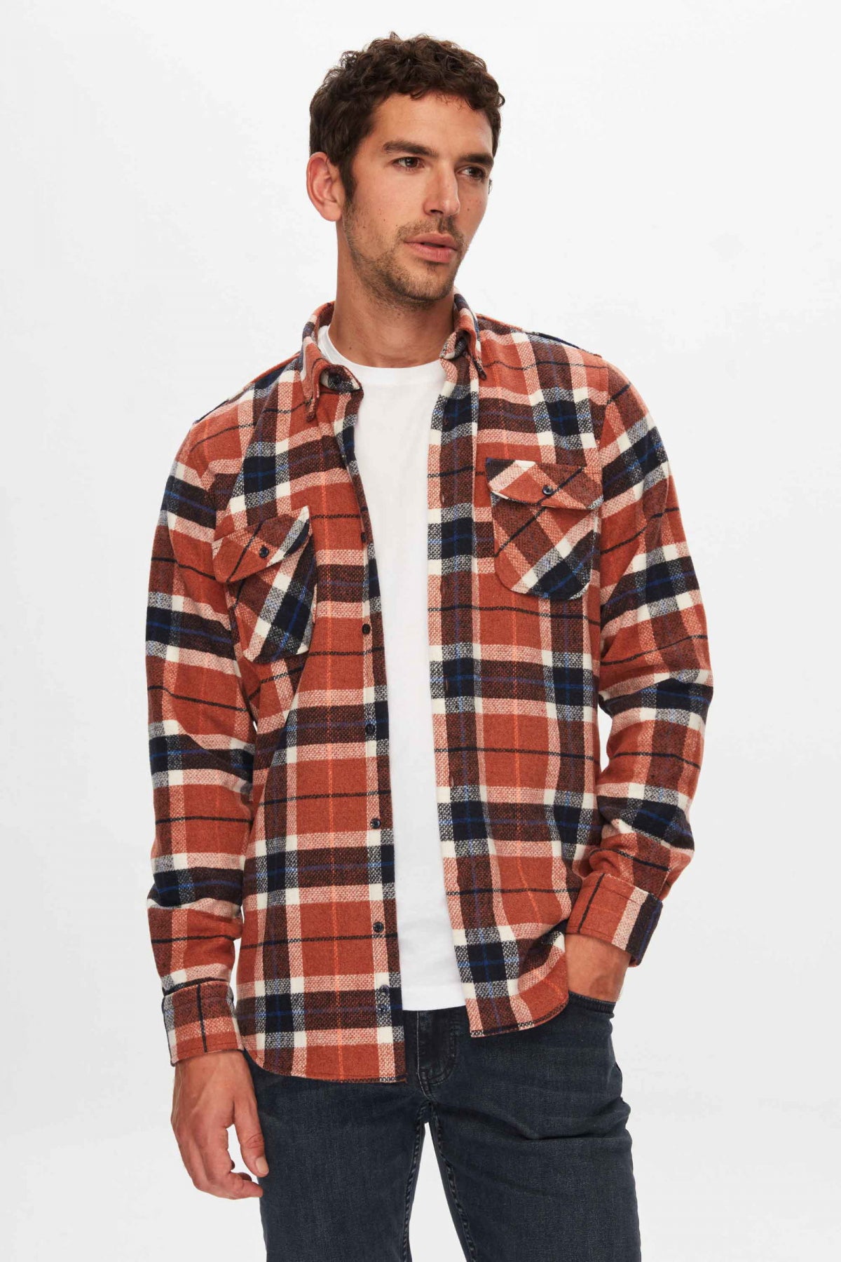 Ds Damat Regular Fit T-Shirt-Lumberjack Shirt  - Cinnamon