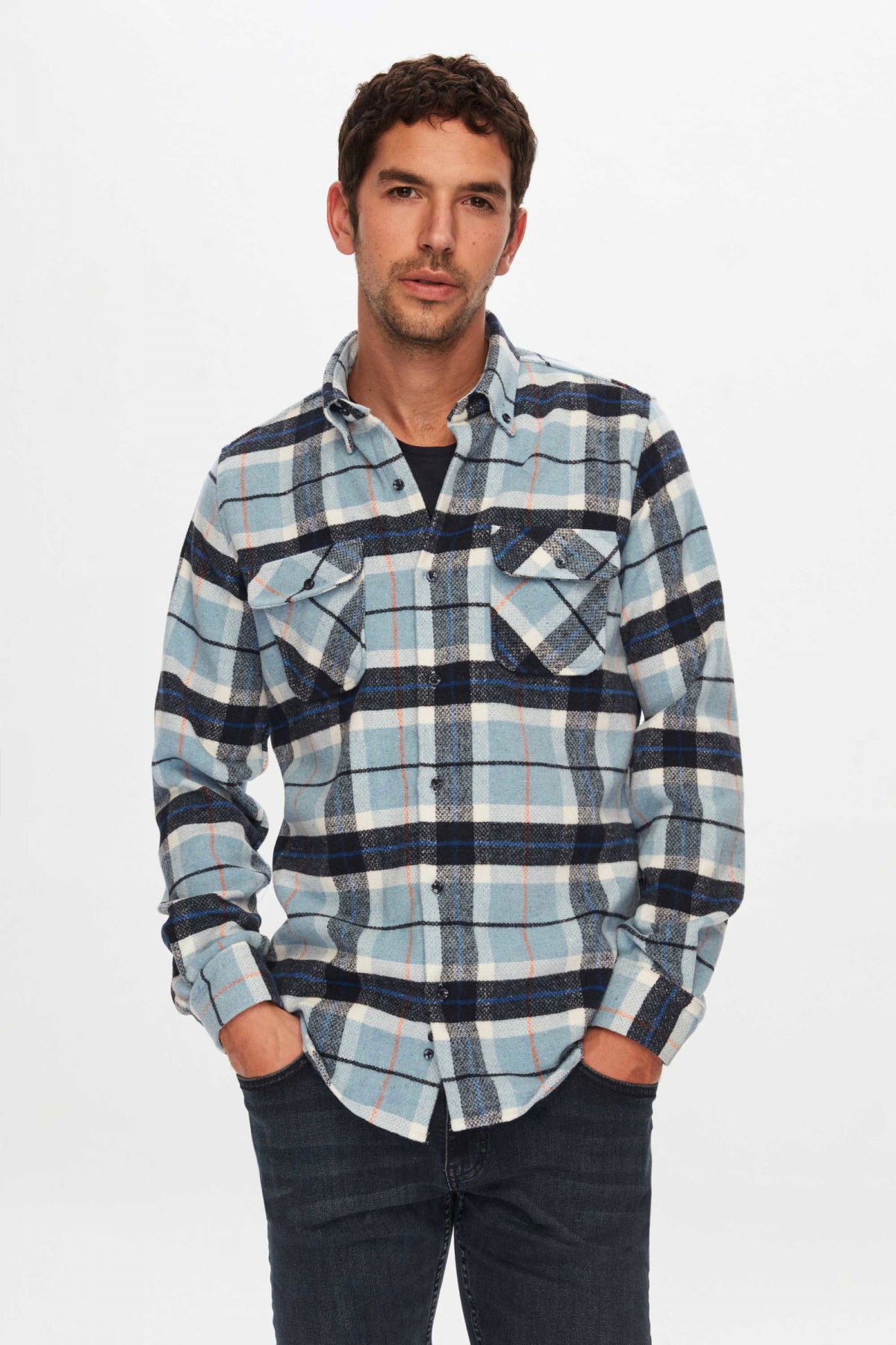 Ds Damat Regular Fit T-Shirt-Lumberjack Shirt  - Light Blue