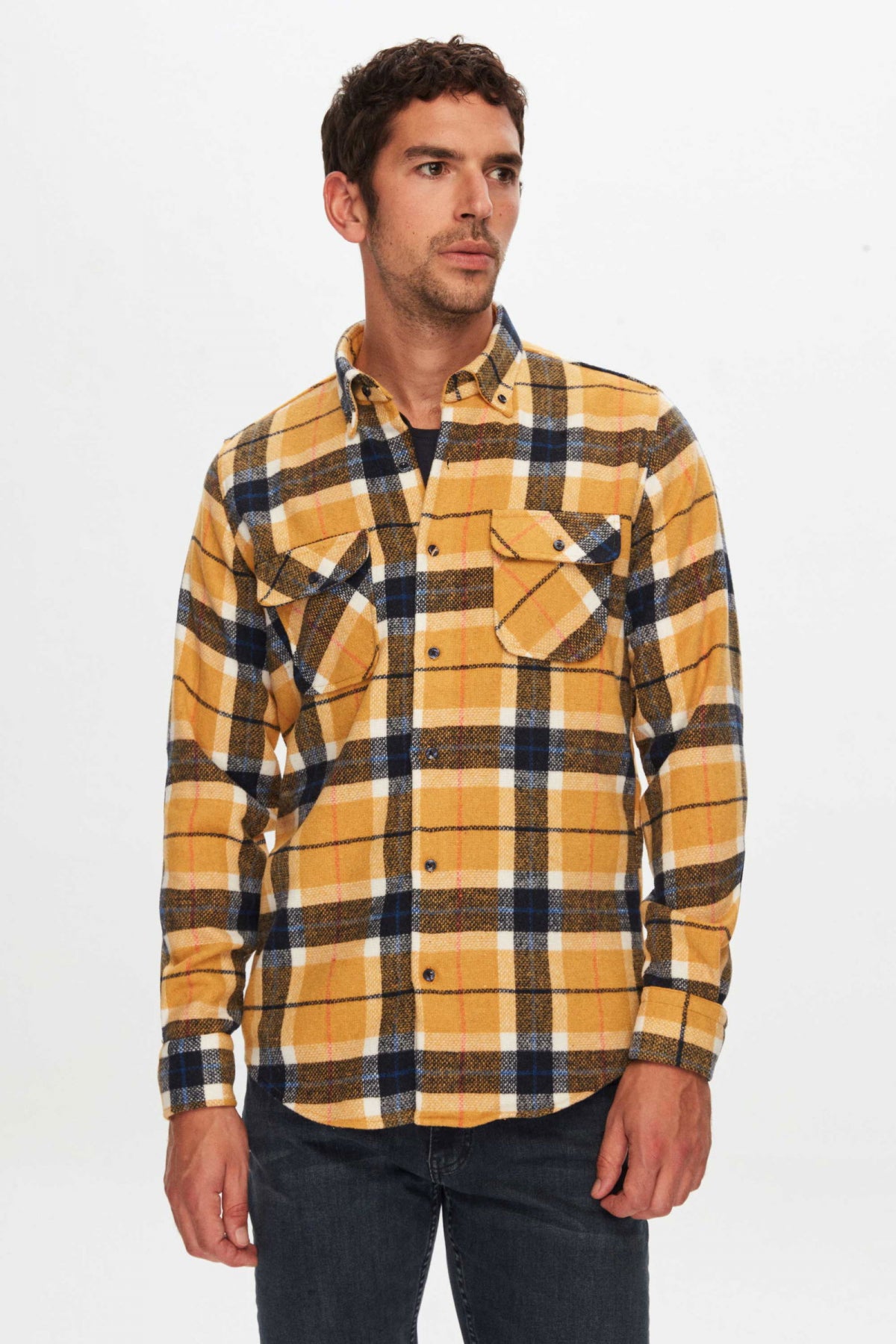 Ds Damat Regular Fit T-Shirt-Lumberjack Shirt  - Mustard