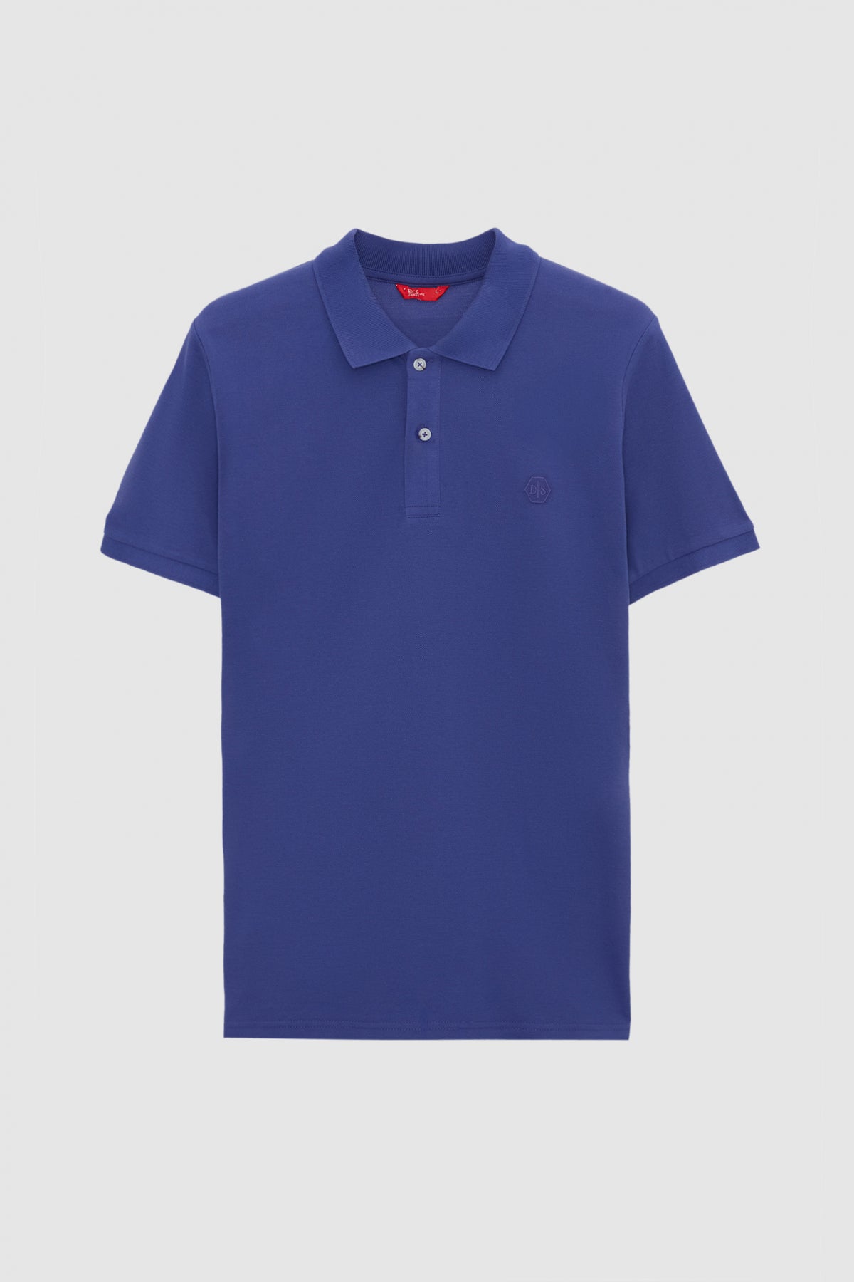 Ds Damat Regular Fit Textured 100% Cotton Wrinkle-Resistant Polo Collar Embroidered T-Shirt  - Purple