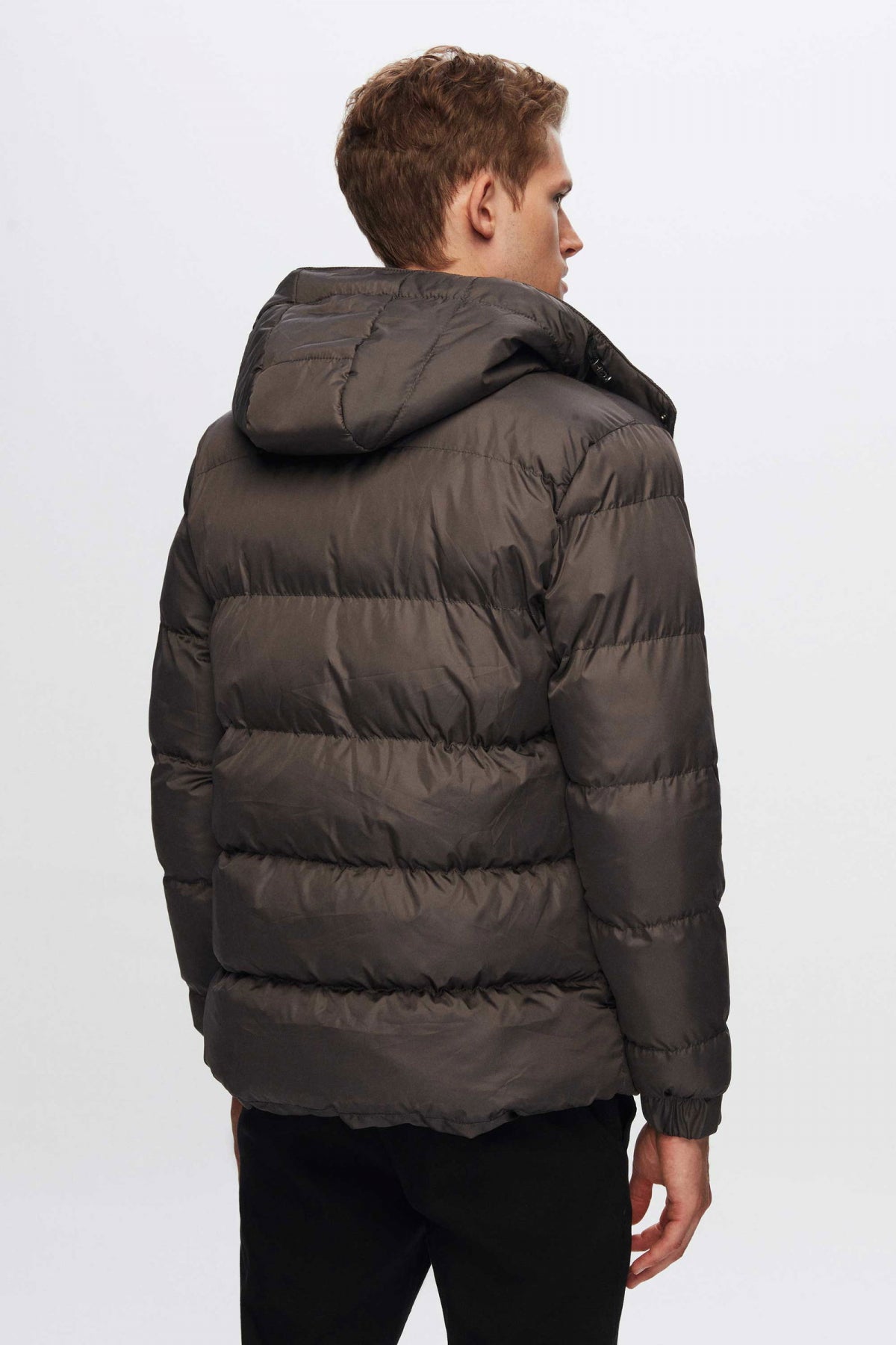 Ds Damat Regular Fit Windproof Heavy Fiber-Filled Warm Removable Hood Winter Puffer Jacket  - Anthracite