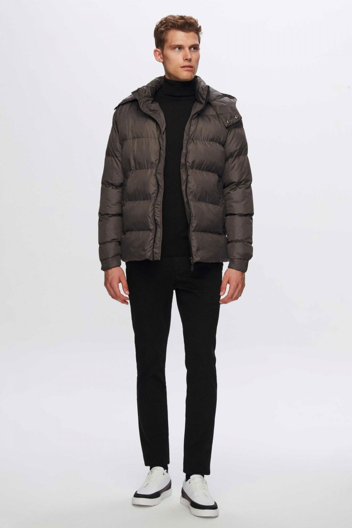Ds Damat Regular Fit Windproof Heavy Fiber-Filled Warm Removable Hood Winter Puffer Jacket  - Anthracite