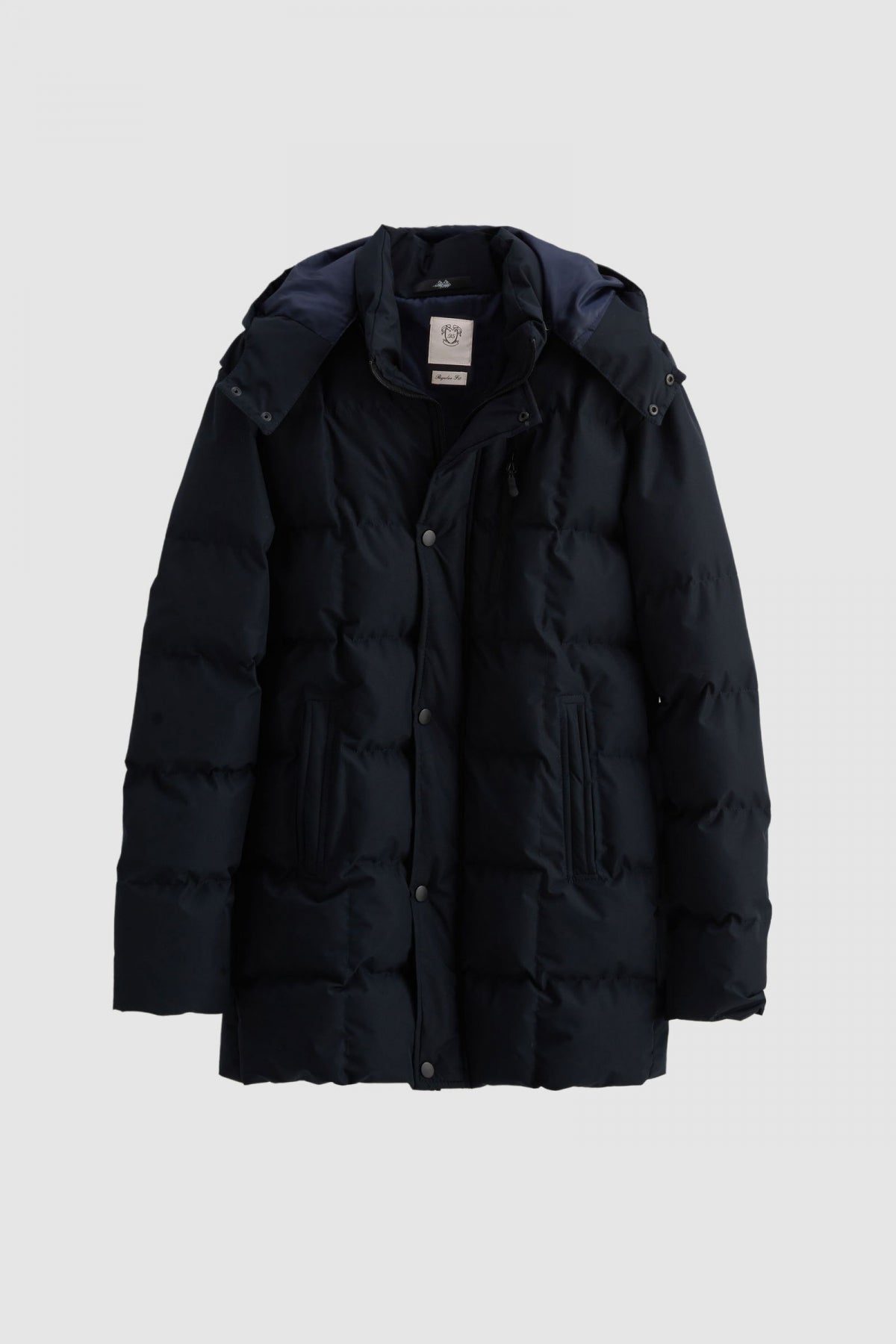 Ds Damat Regular Fit Windproof Water-Repellent Fiber-Filled Removable Hood Winter Jacket  - Navy Blue