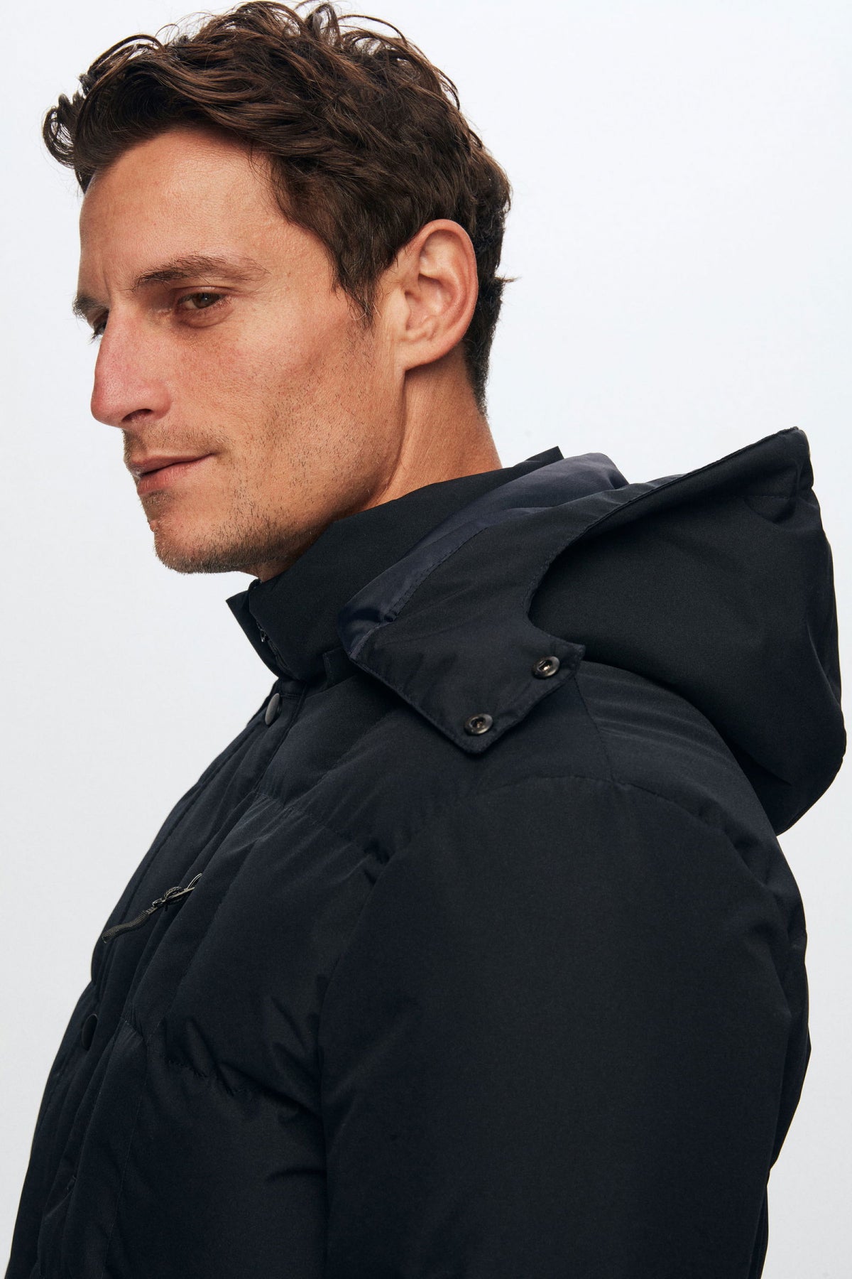 Ds Damat Regular Fit Windproof Water-Repellent Fiber-Filled Removable Hood Winter Jacket  - Navy Blue