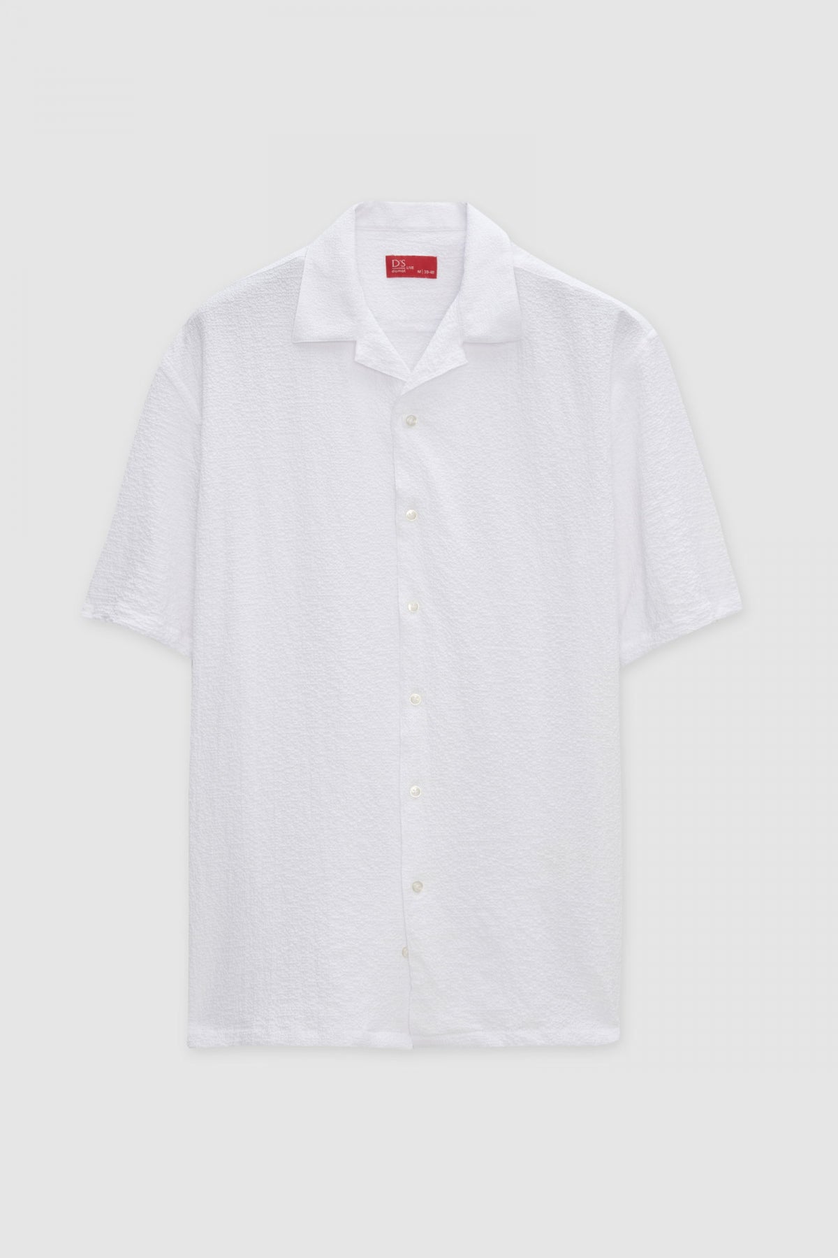 Ds Damat Relaxed Crinkled Short Sleeve Wrinkle-Free Shirt  - White