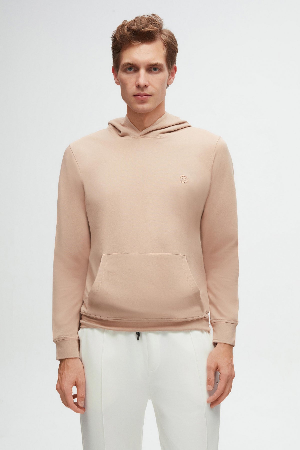 Ds Damat Relaxed Fit Cotton Logo Printed Sweatshirt  - Beige