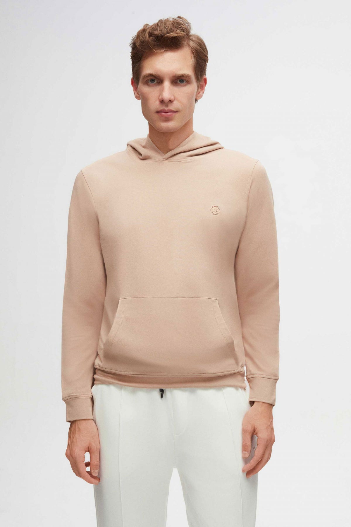 Ds Damat Relaxed Fit Cotton Logo Printed Sweatshirt  - Beige
