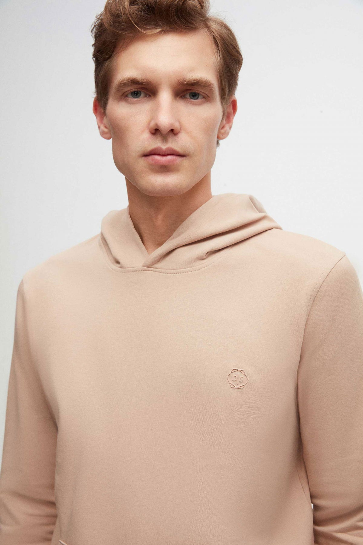 Ds Damat Relaxed Fit Cotton Logo Printed Sweatshirt  - Beige