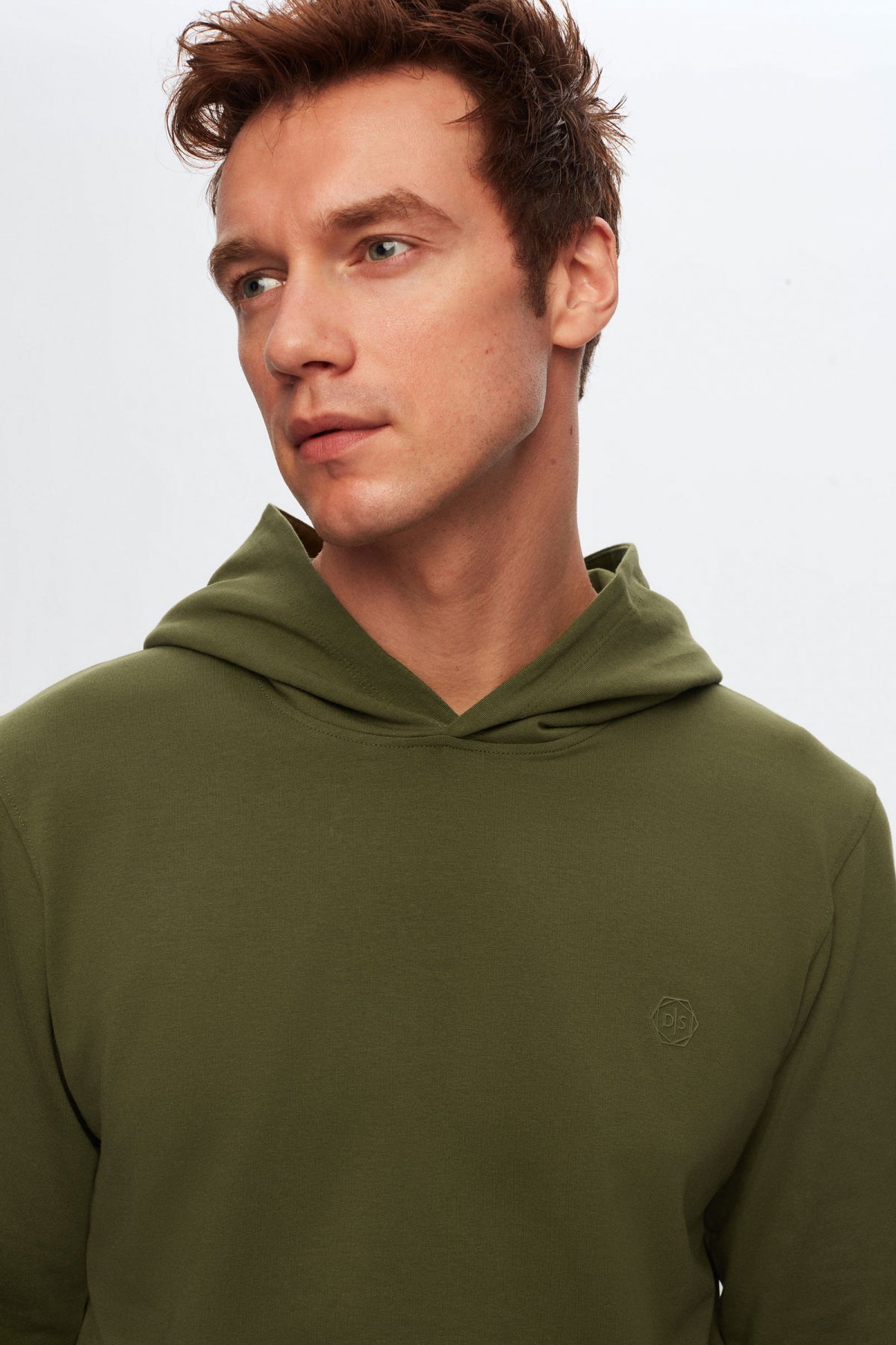 Ds Damat Relaxed Fit Cotton Logo Printed Sweatshirt  - Khaki