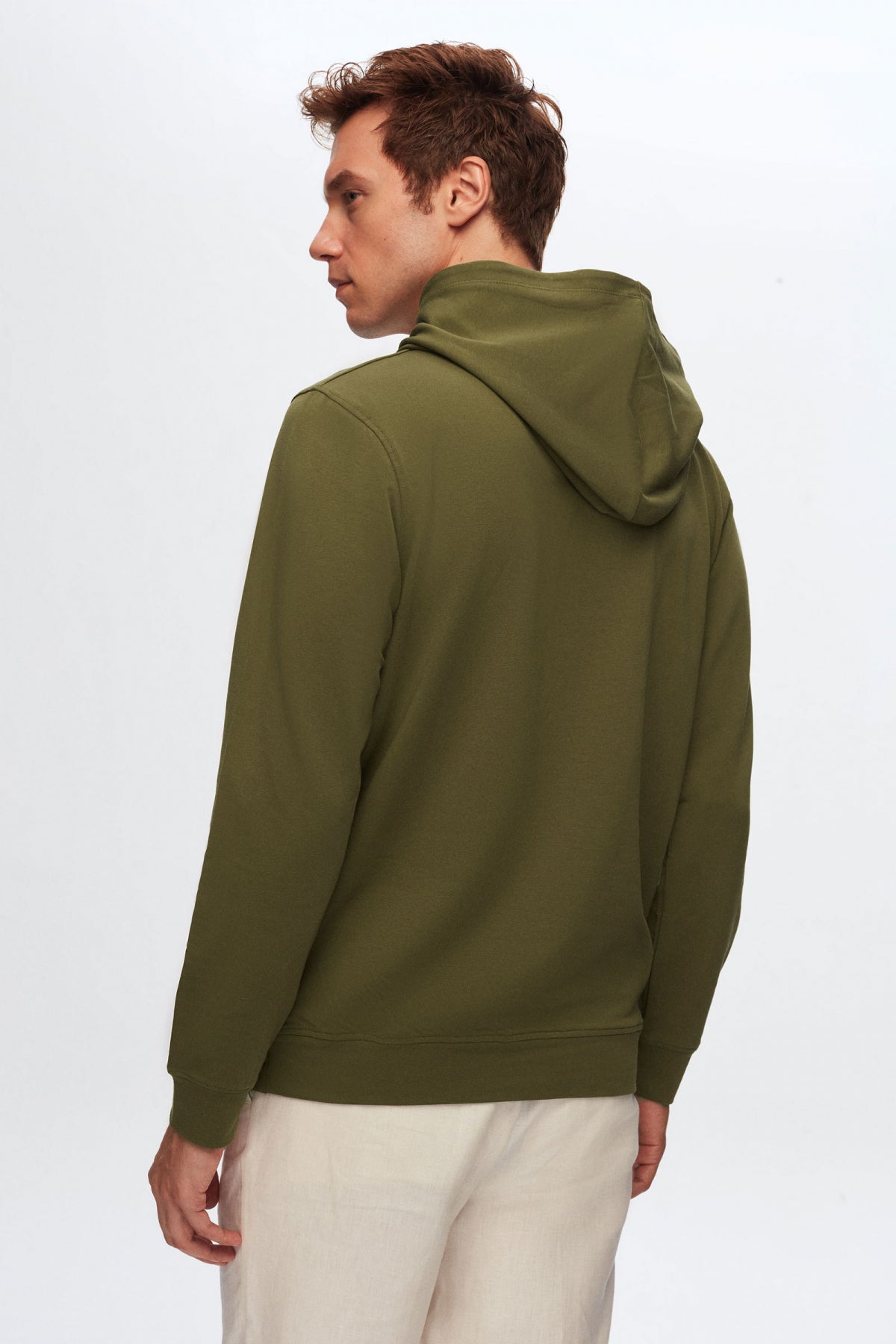 Ds Damat Relaxed Fit Cotton Logo Printed Sweatshirt  - Khaki
