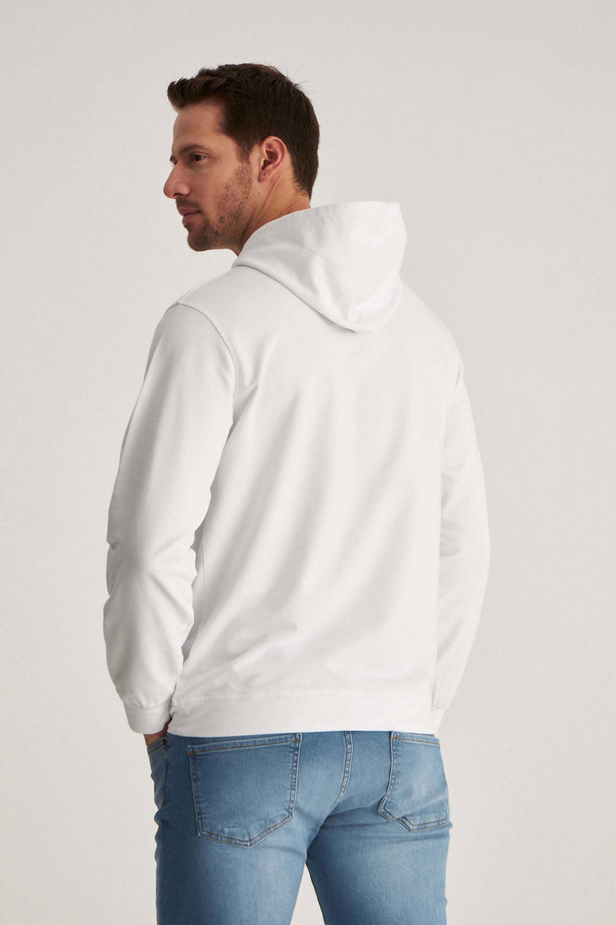 Ds Damat Relaxed Fit Cotton Logo Printed Sweatshirt  - White