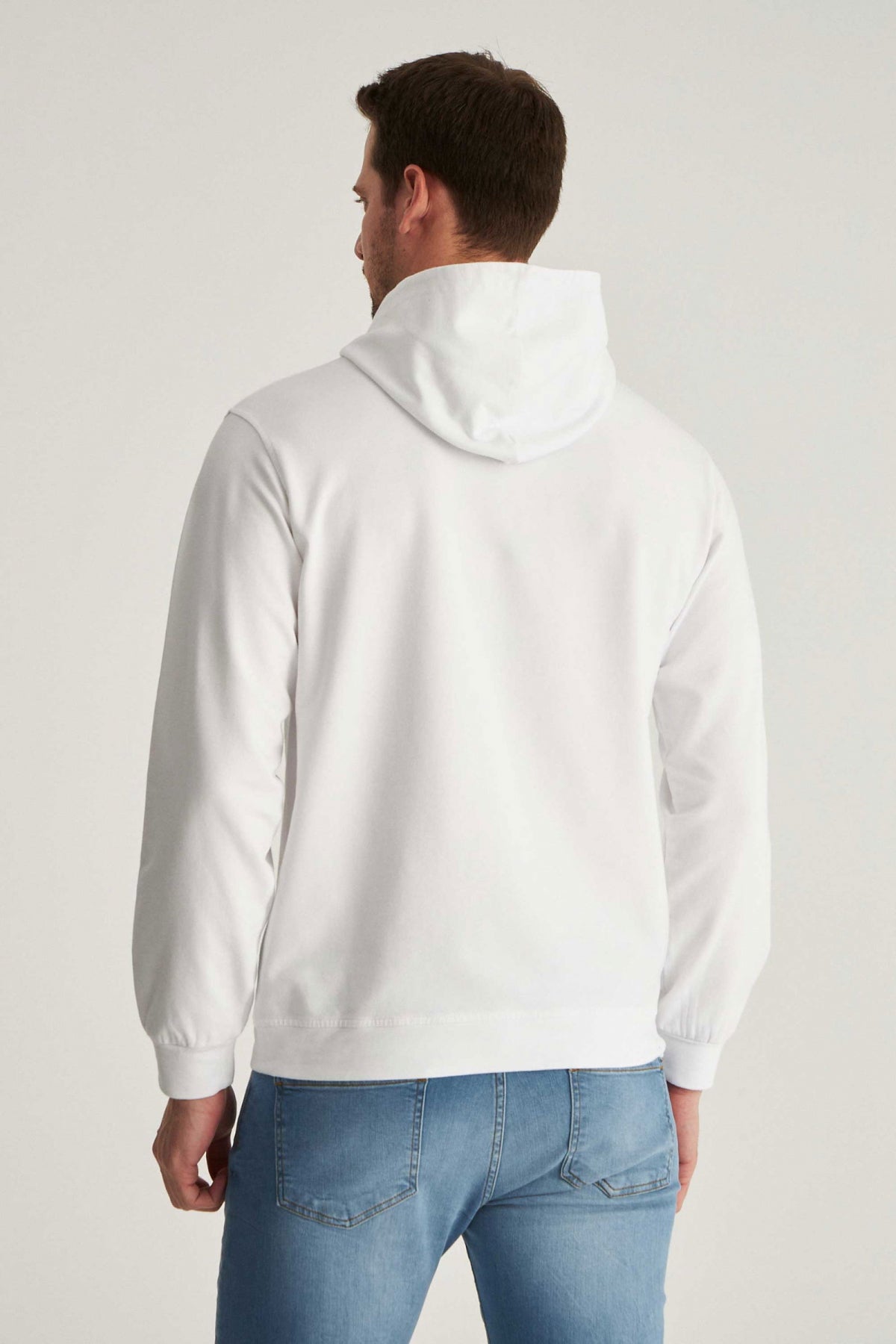 Ds Damat Relaxed Fit Cotton Logo Printed Sweatshirt  - White