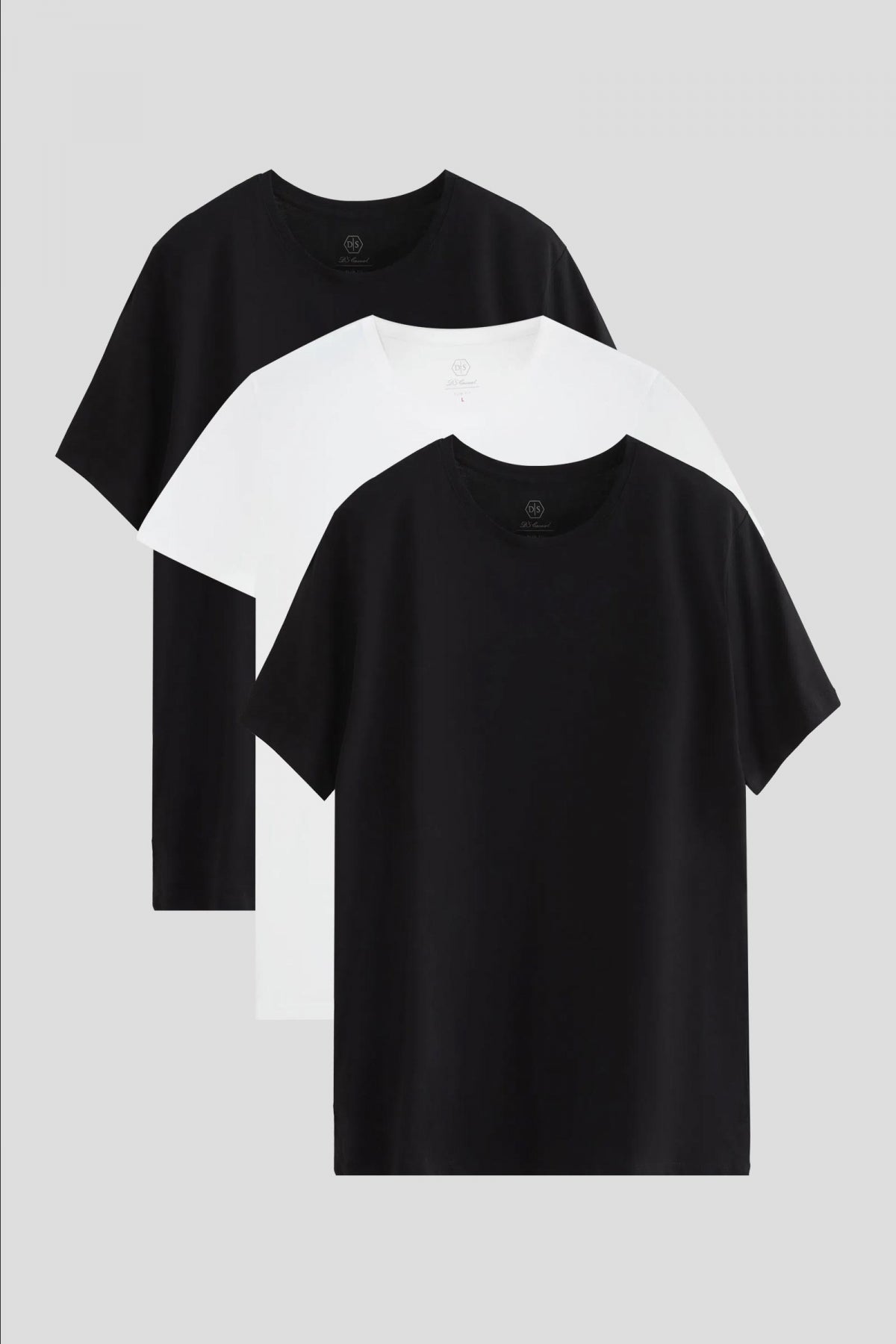 Ds Damat Slim Fit 3-Pack T-Shirts  - Black/White