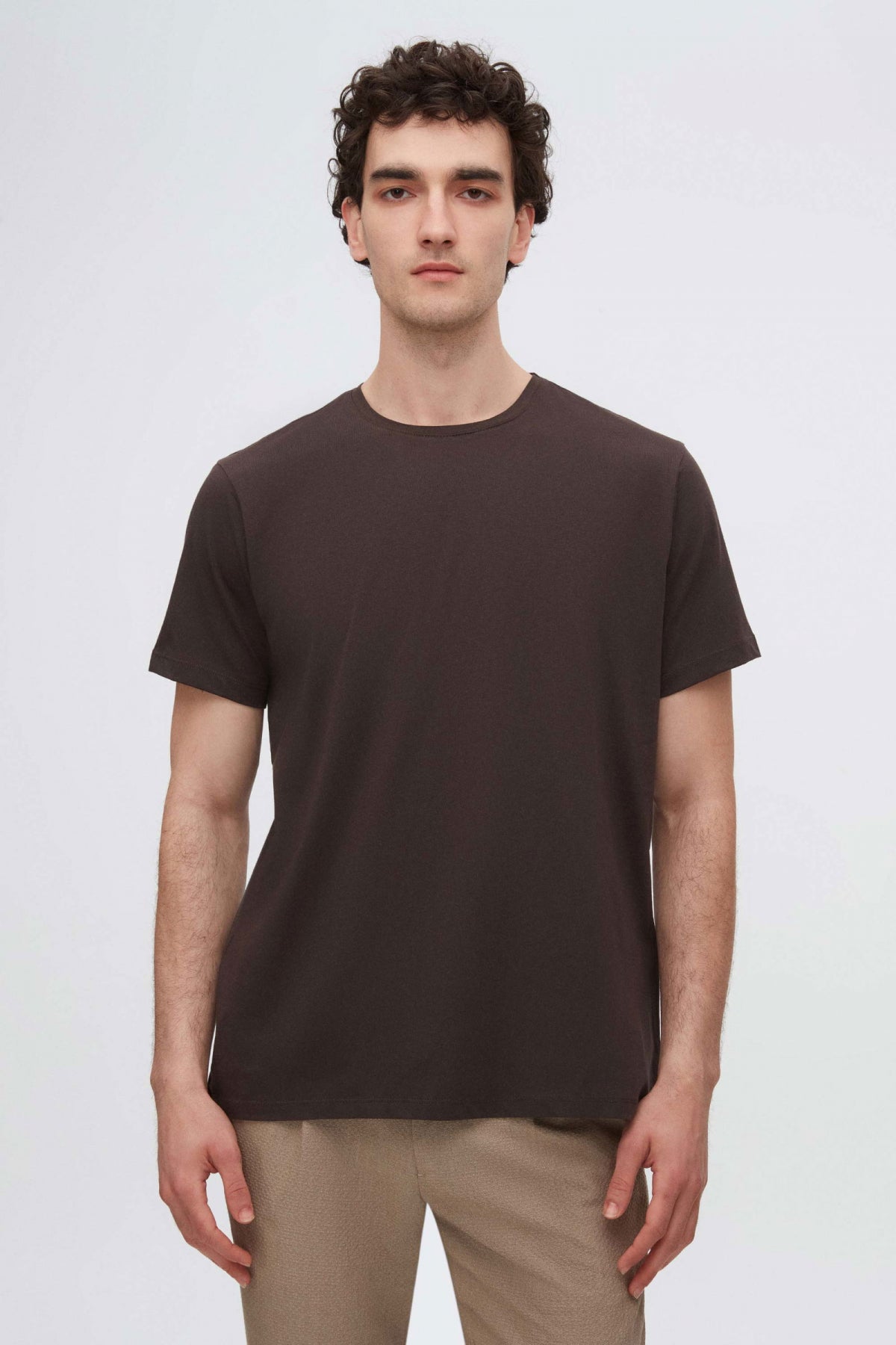 Ds Damat Slim Fit 3-Pack T-Shirts  - Khaki/Brown/Beige