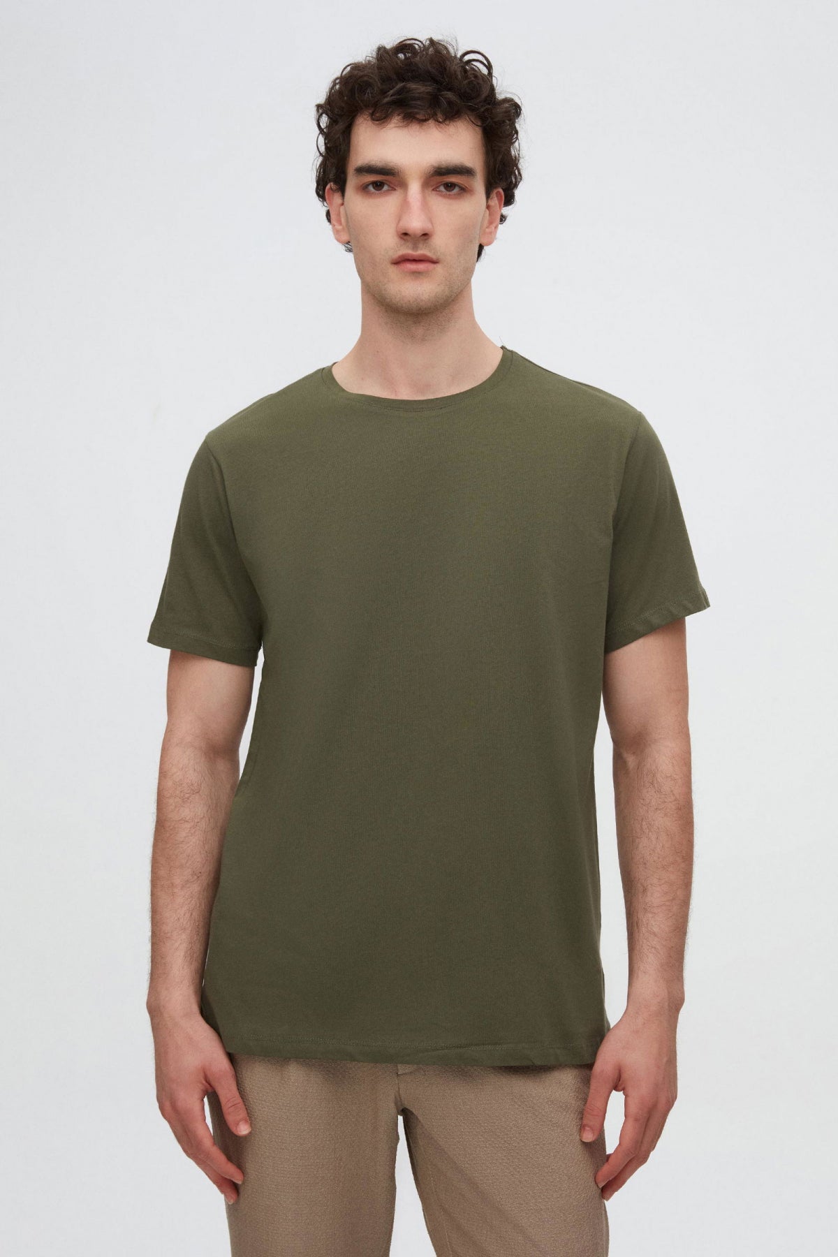 Ds Damat Slim Fit 3-Pack T-Shirts  - Navy Blue/Khaki/Beige