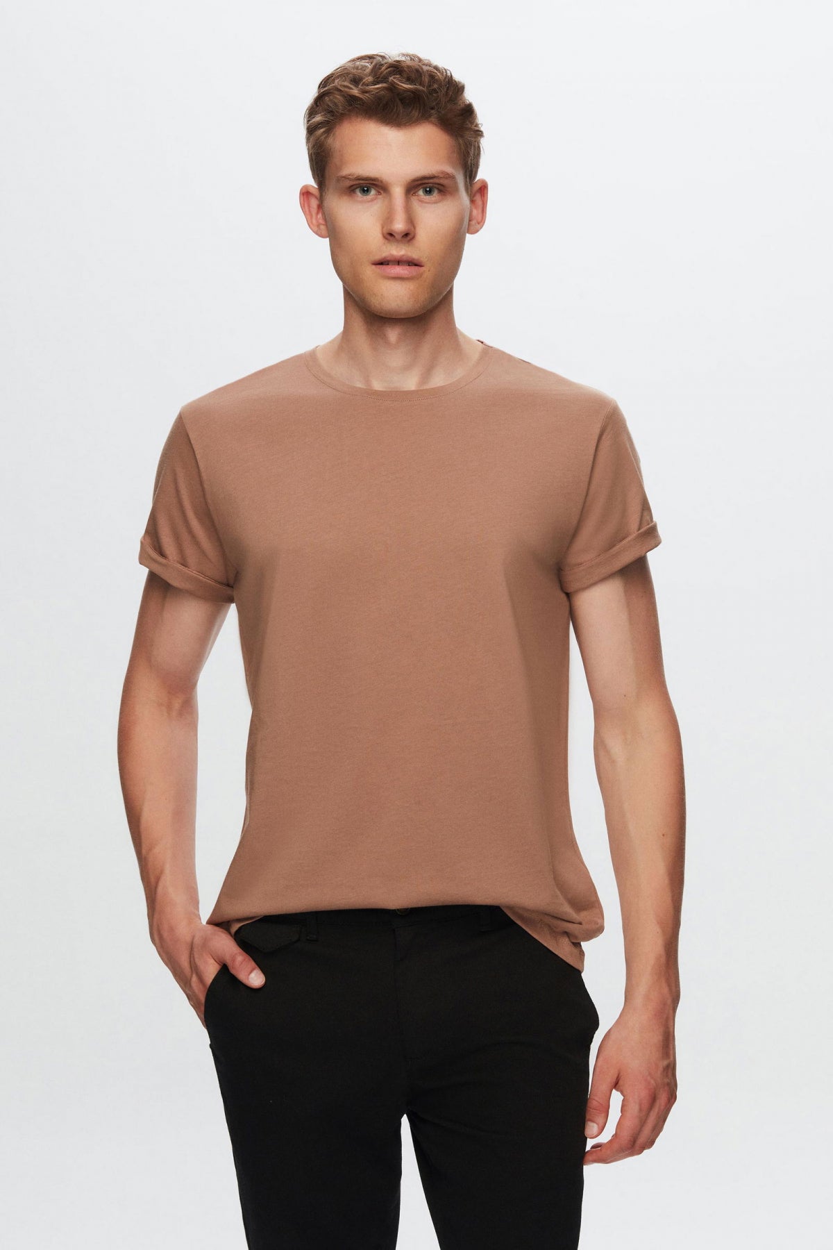 Ds Damat Slim Fit 3-Pack T-Shirts  - Taupe/Cinnamon/Khaki
