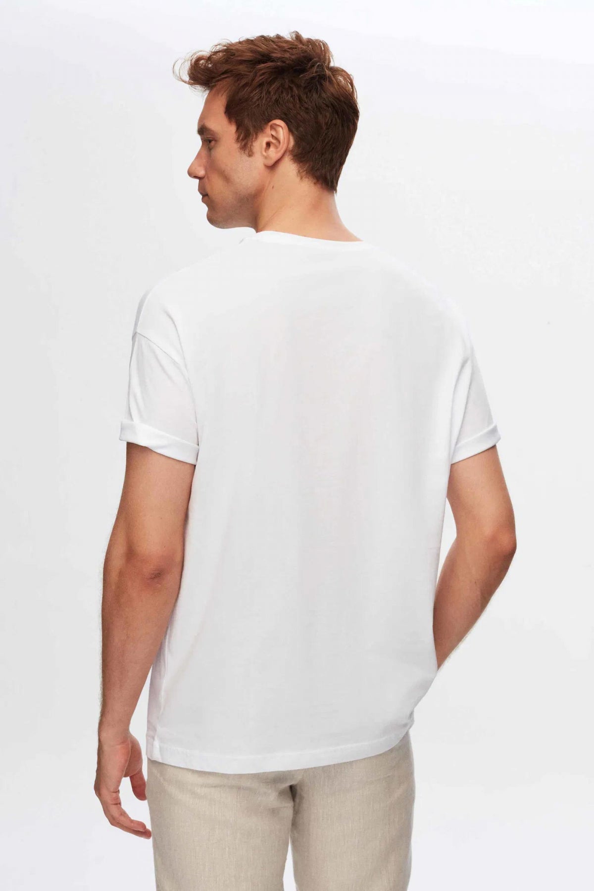 Ds Damat Slim Fit 3-Pack V-Neck T-Shirts  - White