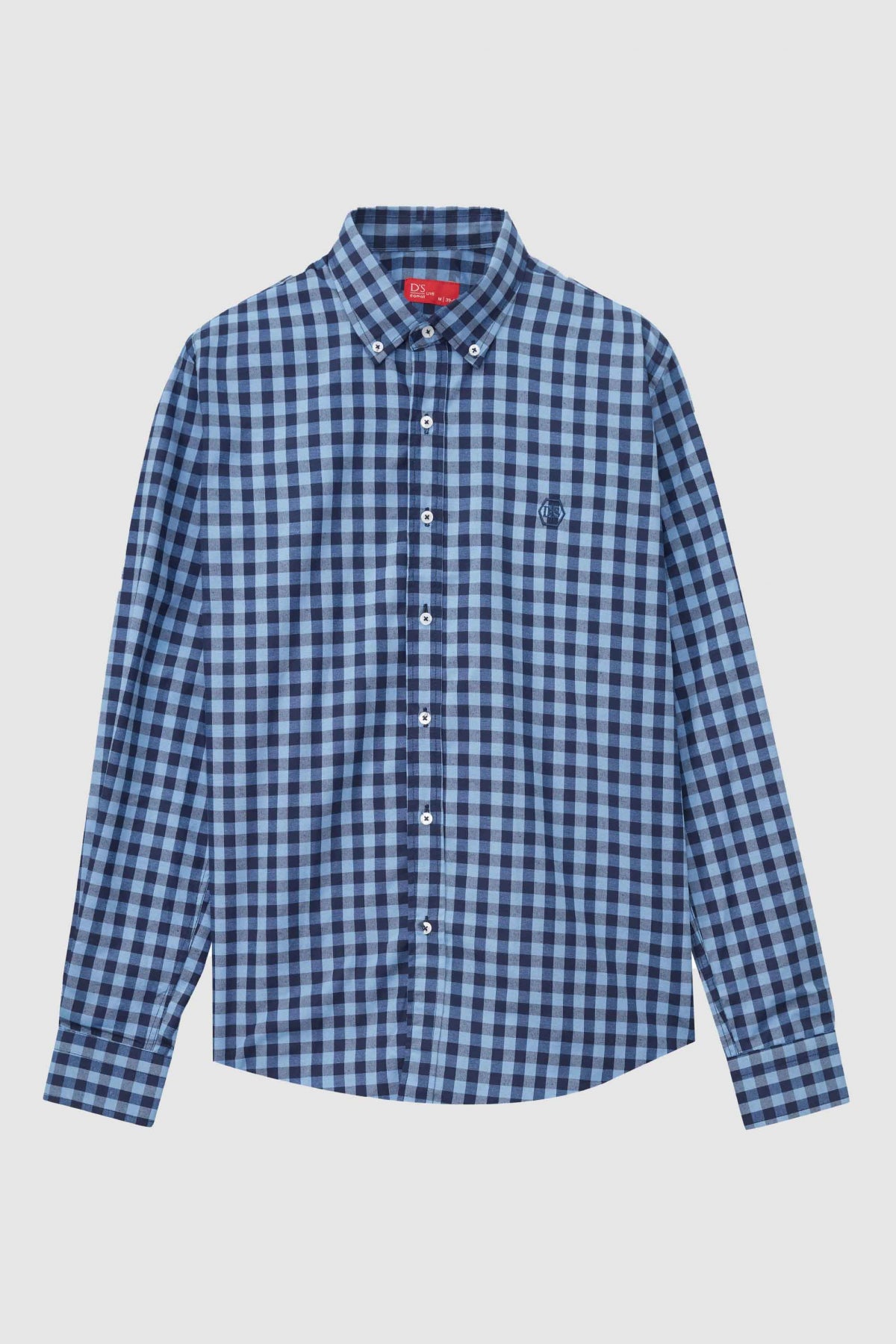Ds Damat Slim Fit Checkered Plaid Shirt  - Blue