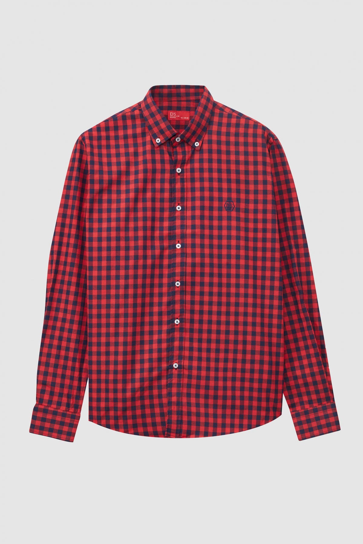 Ds Damat Slim Fit Checkered Plaid Shirt  - Brick