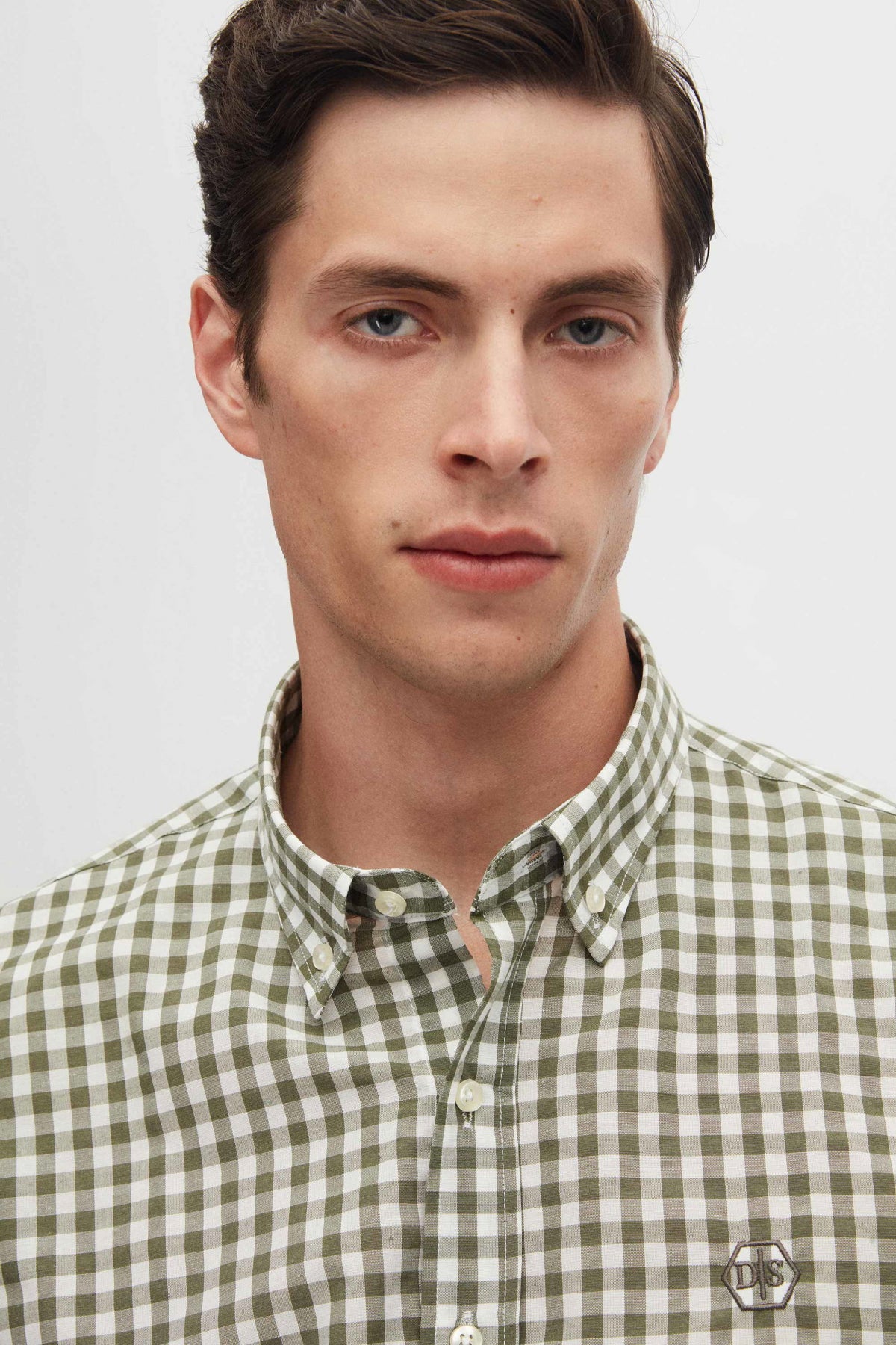 Ds Damat Slim Fit Checkered Plaid Shirt  - Green